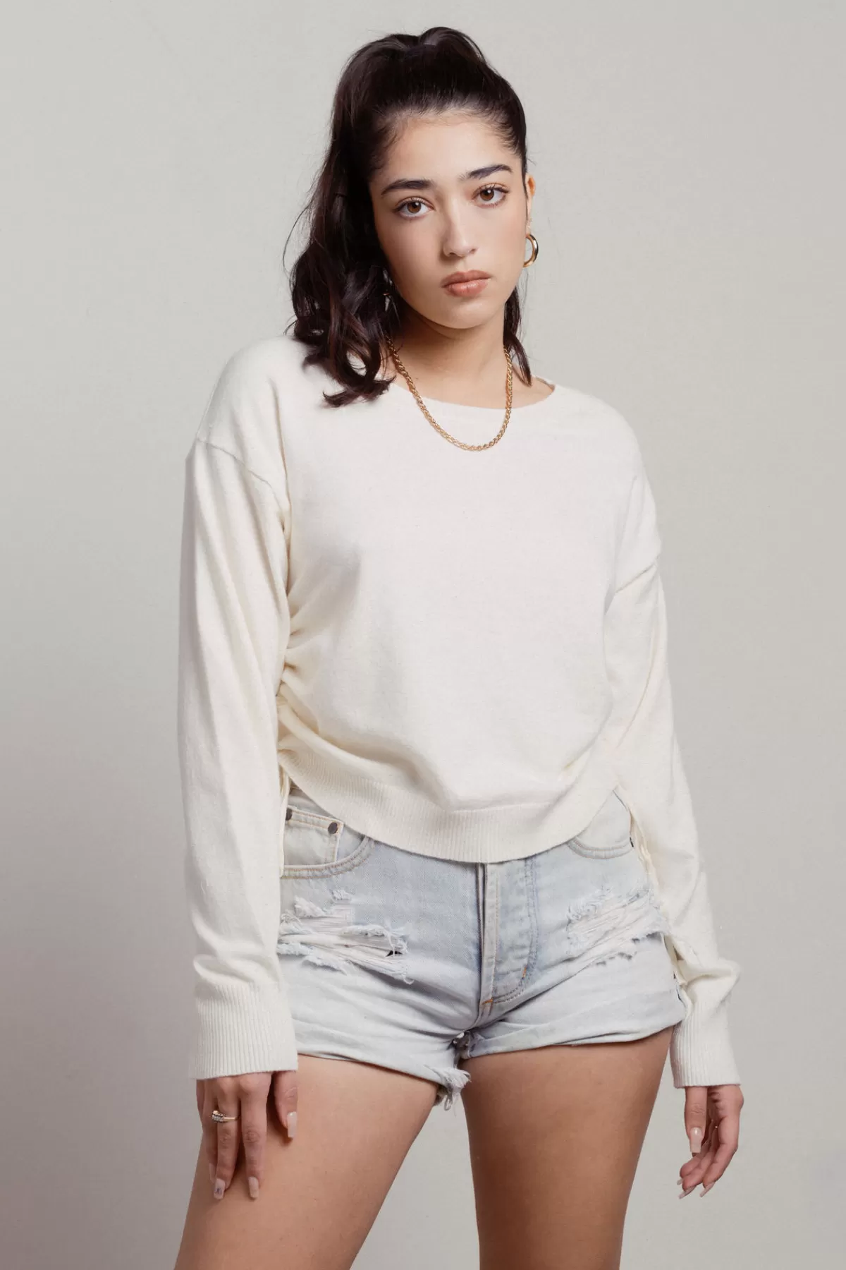 Tobi Loofs Ruched Sweater - * Long Sleeve Tops | Sweaters & Cardigans