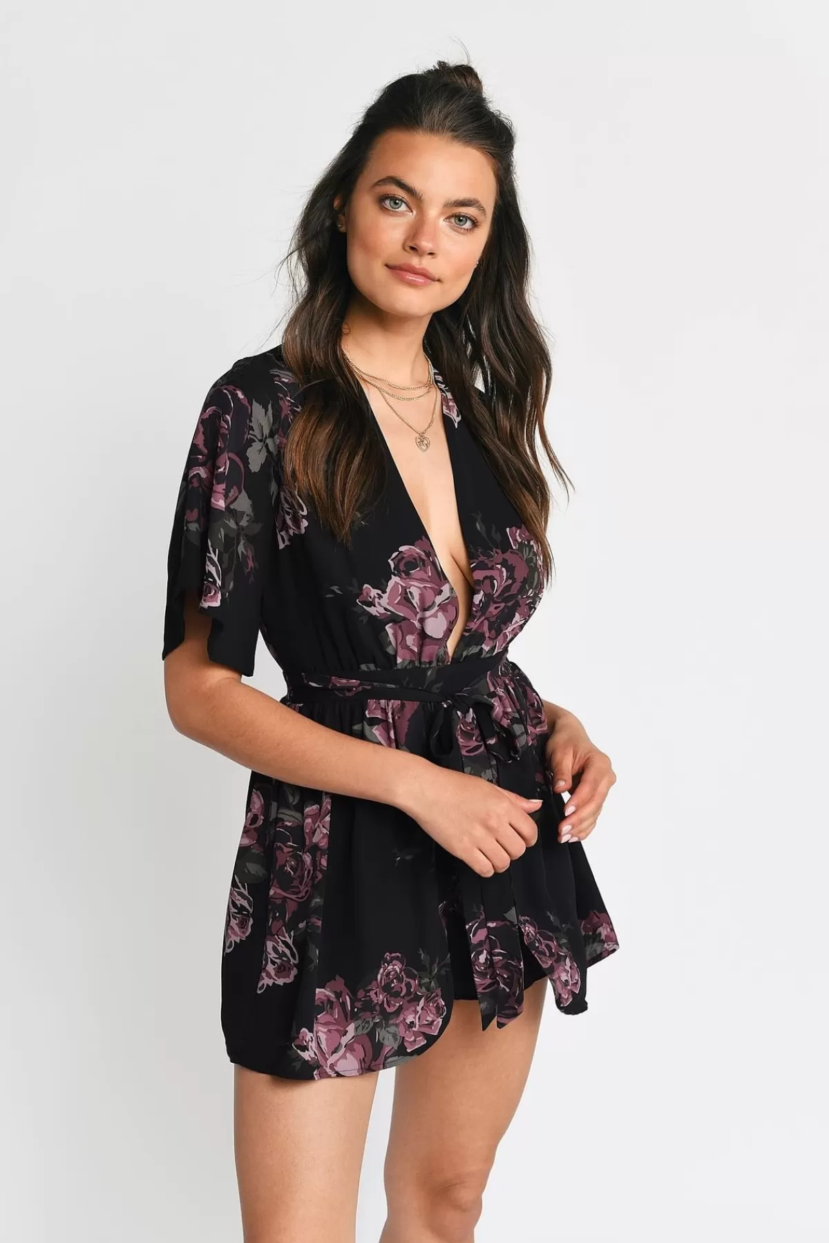 Tobi Lovely Roses Open Back Romper - * Valentines Day Outfits | Resort Wear