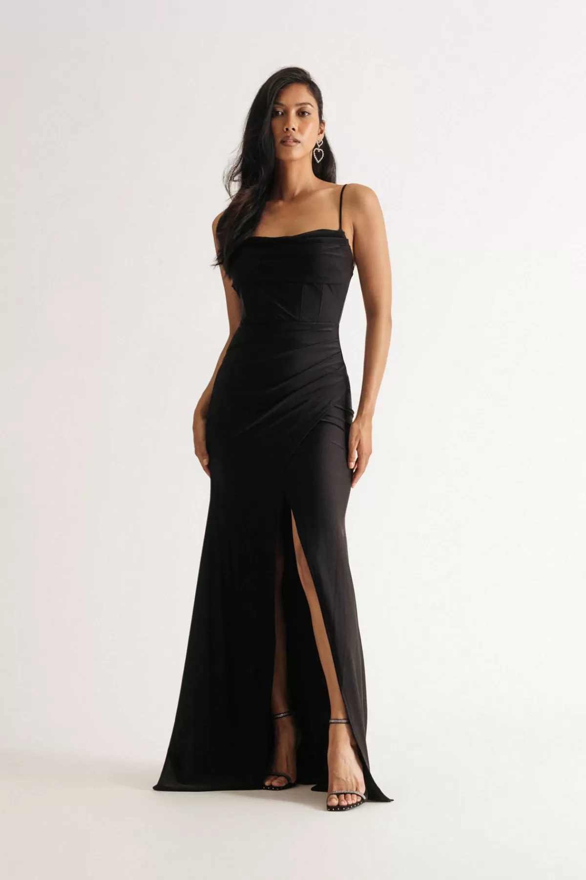 Tobi Lucia Draped Bustier Corset Slit Maxi Dress* Winter Wedding Guest Dresses | Wedding Guest Dresses