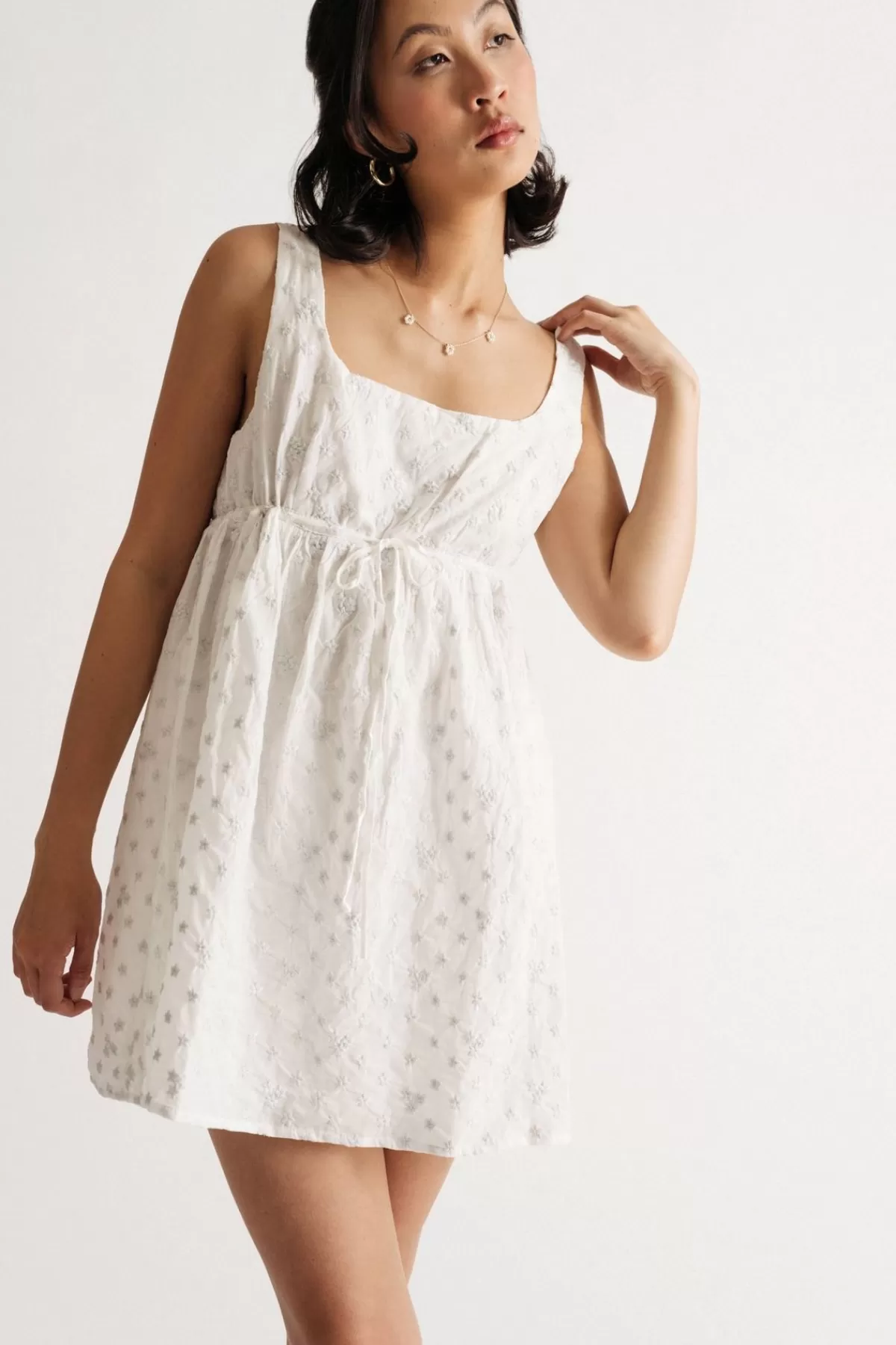 Tobi Luckie Embroidered Babydoll Mini Dress - * Bump Friendly Dresses | Rehearsal Dinner Dresses