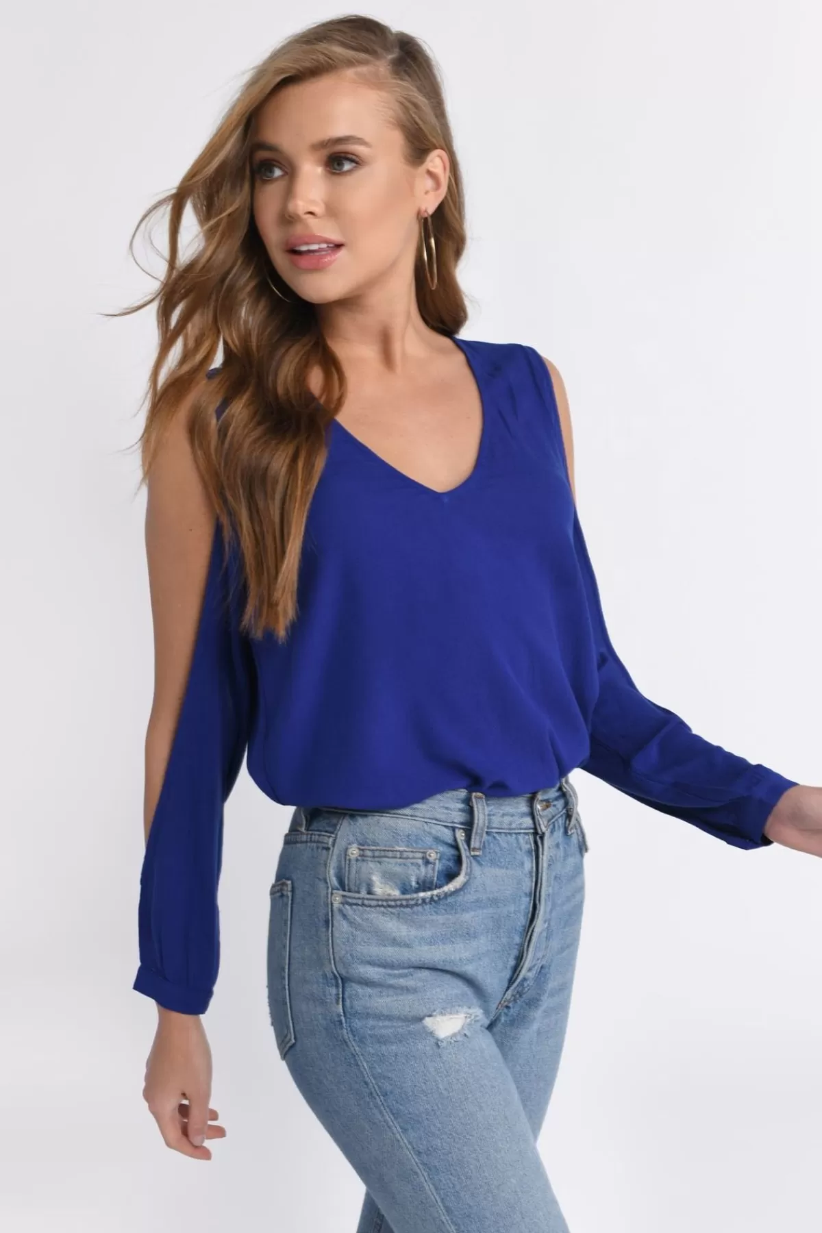 Tobi Maci Cold Shoulder Blouse - Toast* Going Out Tops