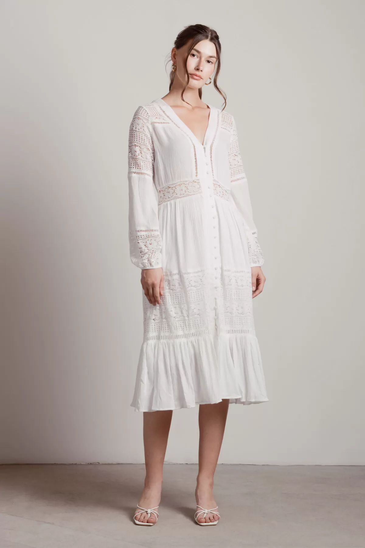 Tobi Malibu Mornings Lace Inset Midi Dress - * Bump Friendly Dresses | Bridal Shower Dresses