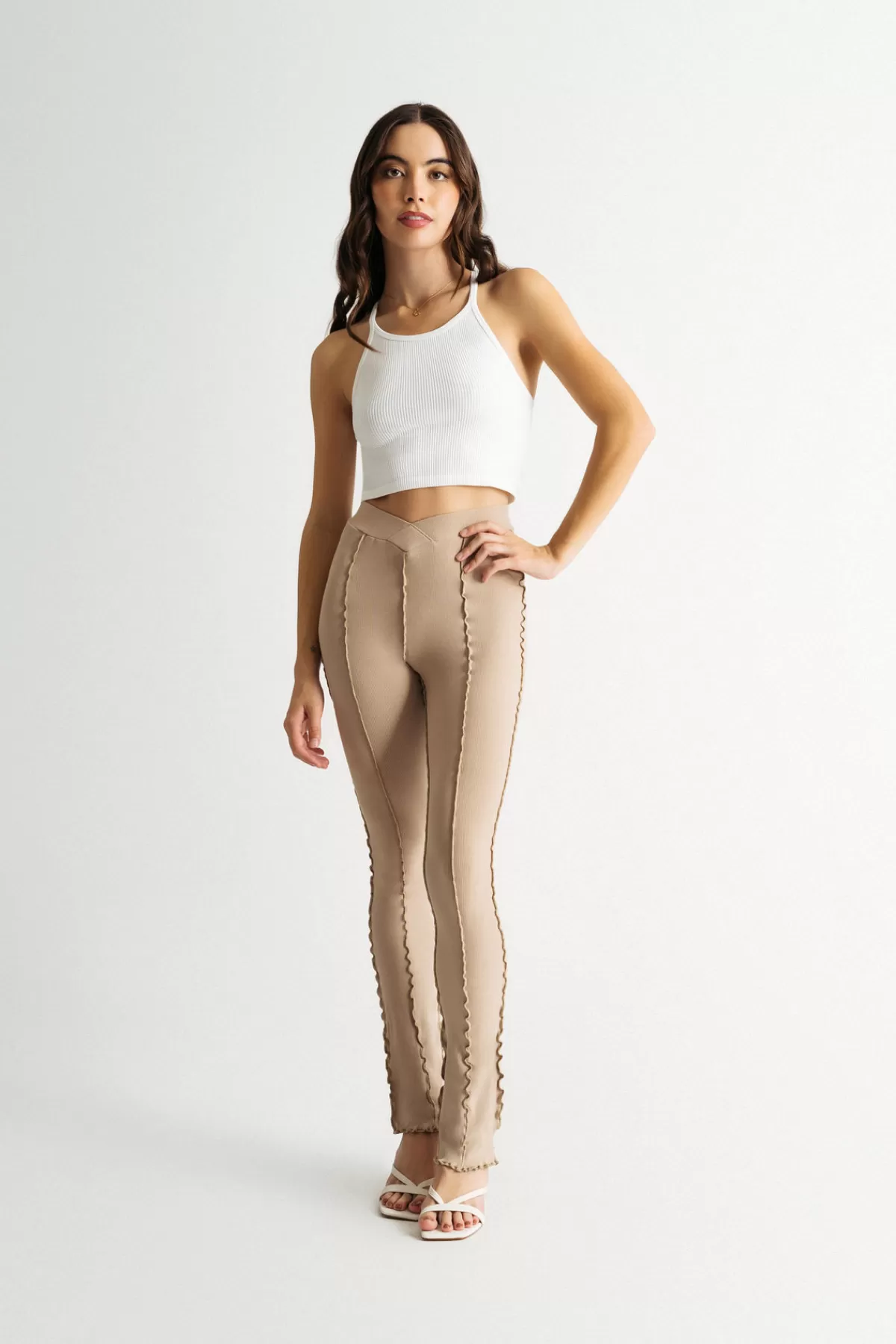 Tobi Matter Of Fact Ribbed Pants - Taupe* Holiday Gift Guide | Pants