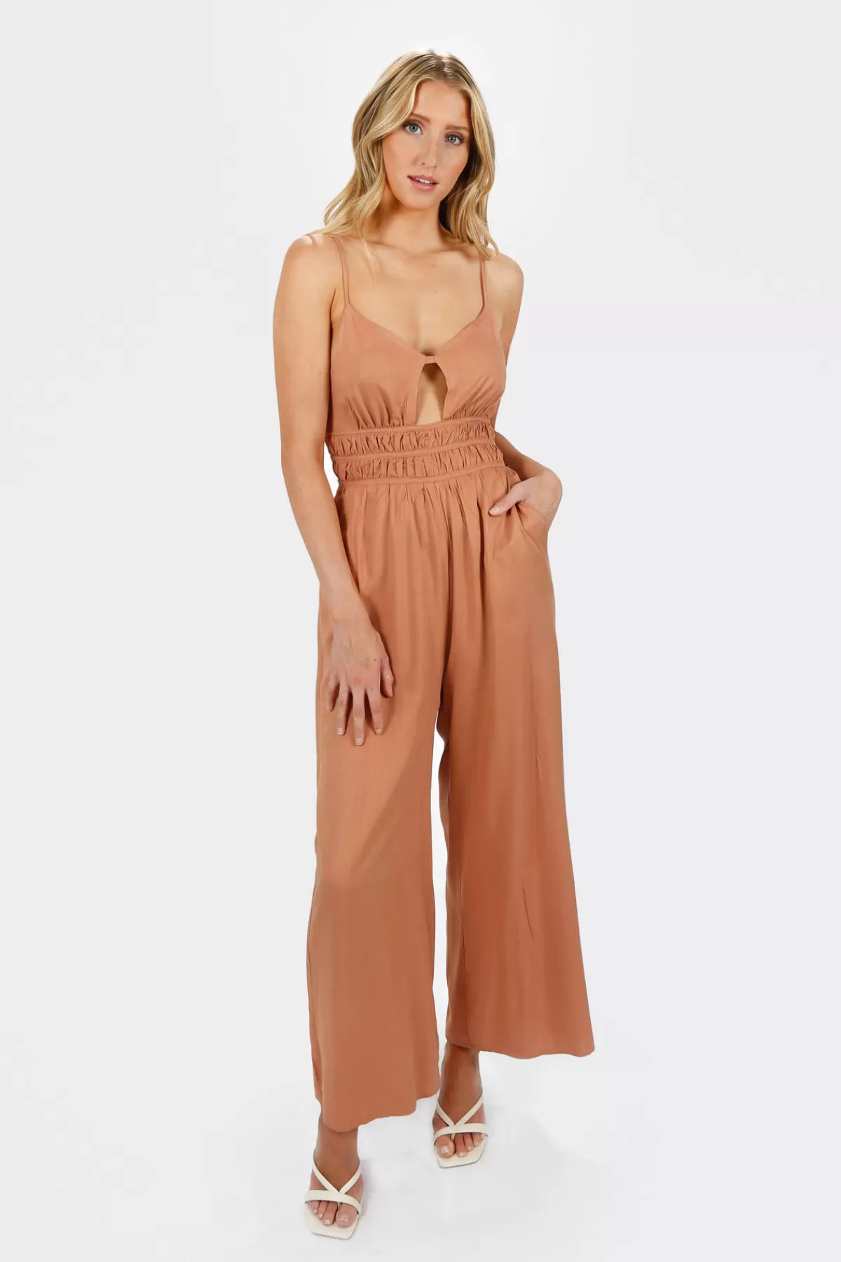 Tobi Micca Shirred Waist Jumpsuit - * Honeymoon Outfits | Bridal Party Outfits