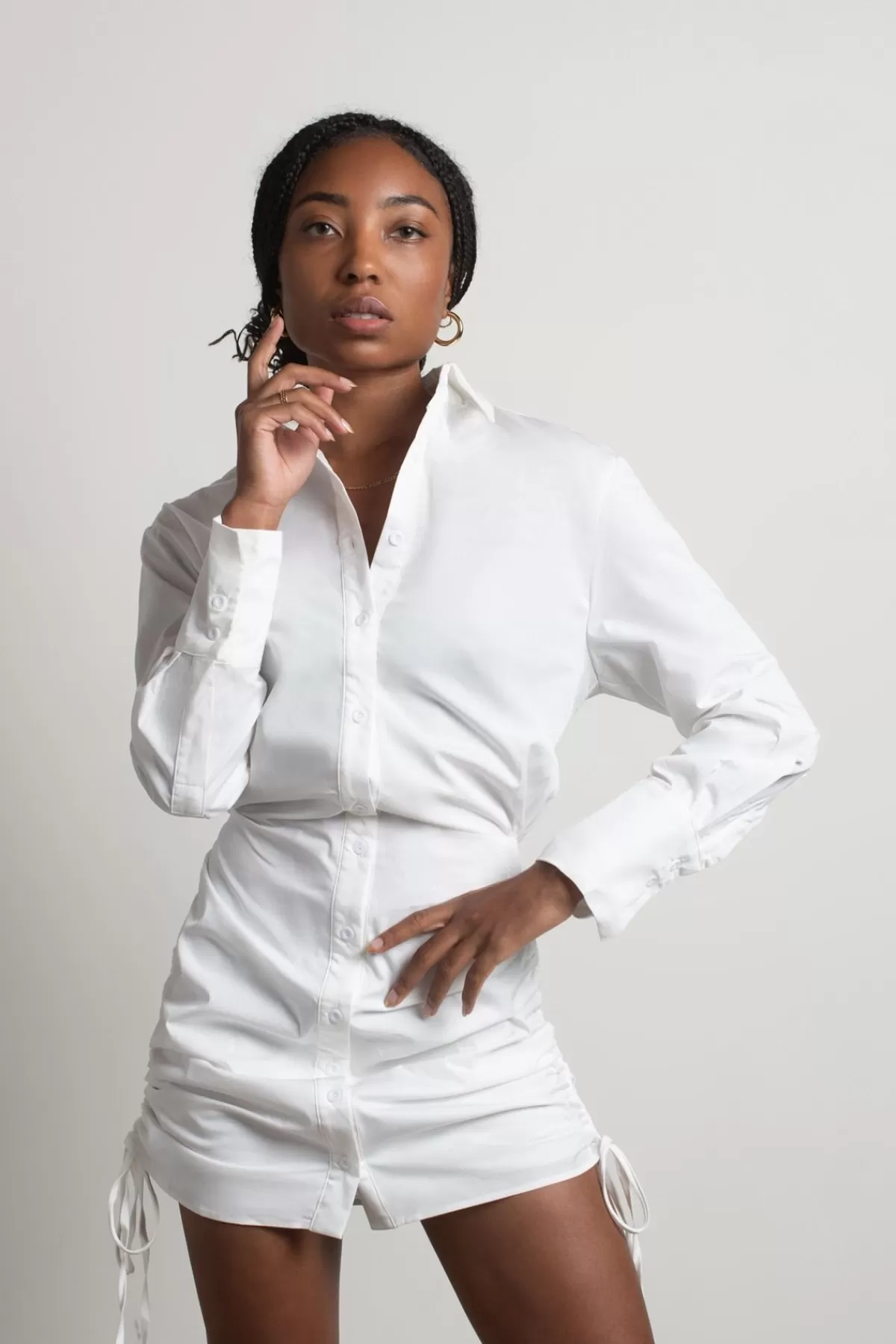 Tobi Mind Your Business Button Up Shirt Mini Dress - * Bridal Shower Dresses | Party Shop