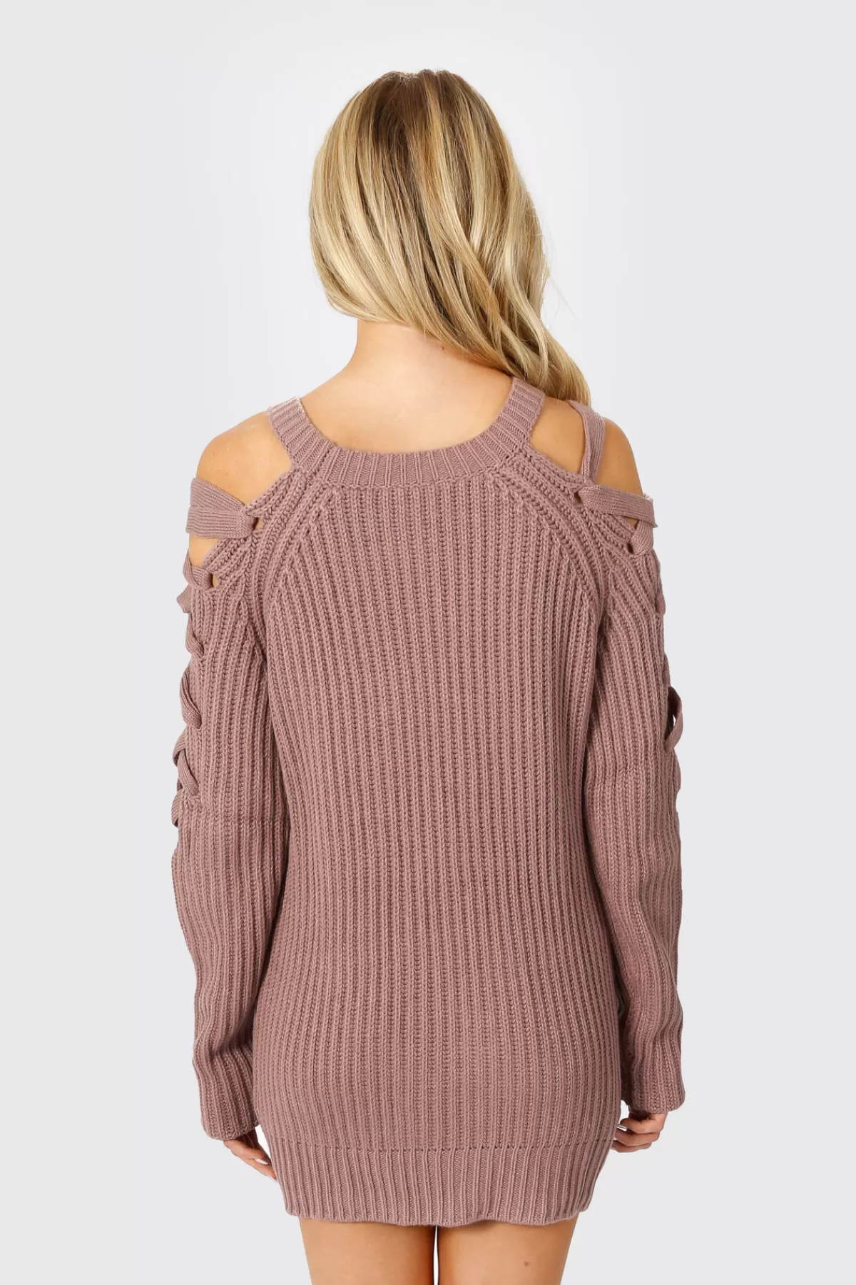 Tobi Miracle Lace Up Sweater Mini Dress - Wine* Vacation Shop | Airport & Travel Outfits