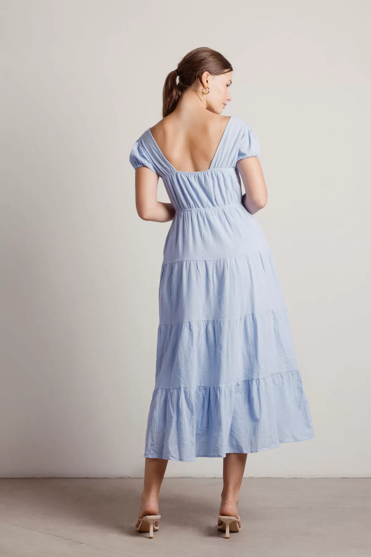 Tobi Misty Tiered A-line Midi Dress - * Bump Friendly Dresses | Beach Vacation Outfits