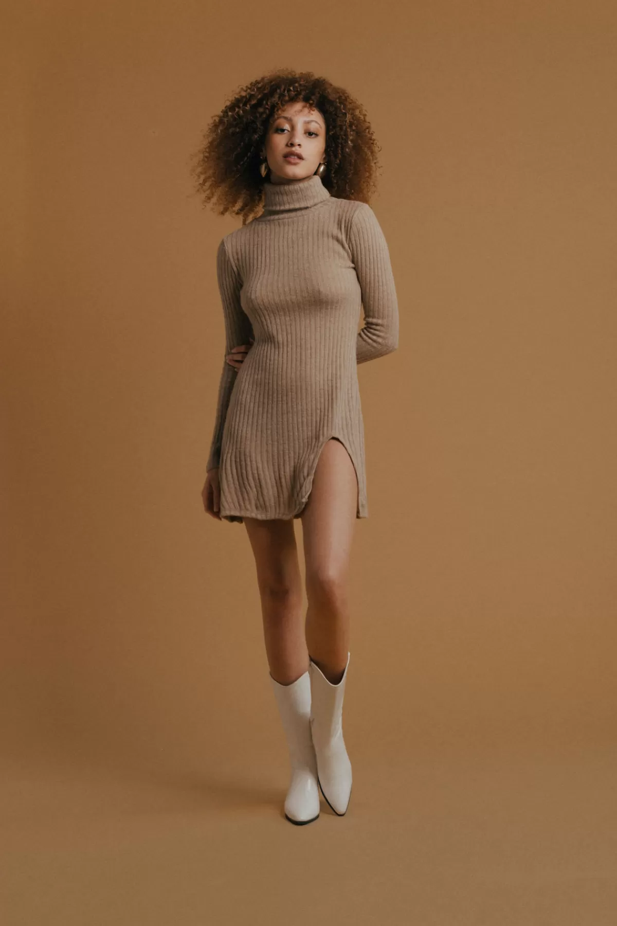 Tobi Misunderstood Ribbed Turtleneck Mini Dress - * Casual Dresses | Long Sleeve Dresses