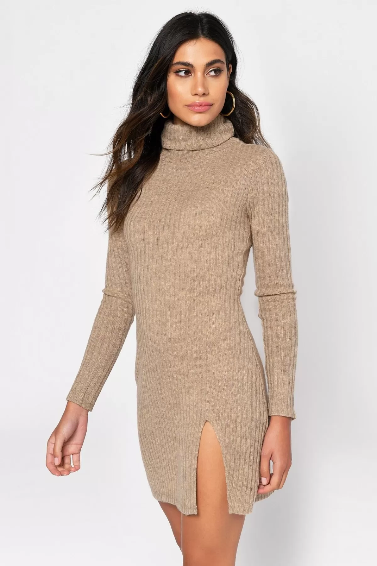 Tobi Misunderstood Ribbed Turtleneck Mini Dress - * Casual Dresses | Long Sleeve Dresses