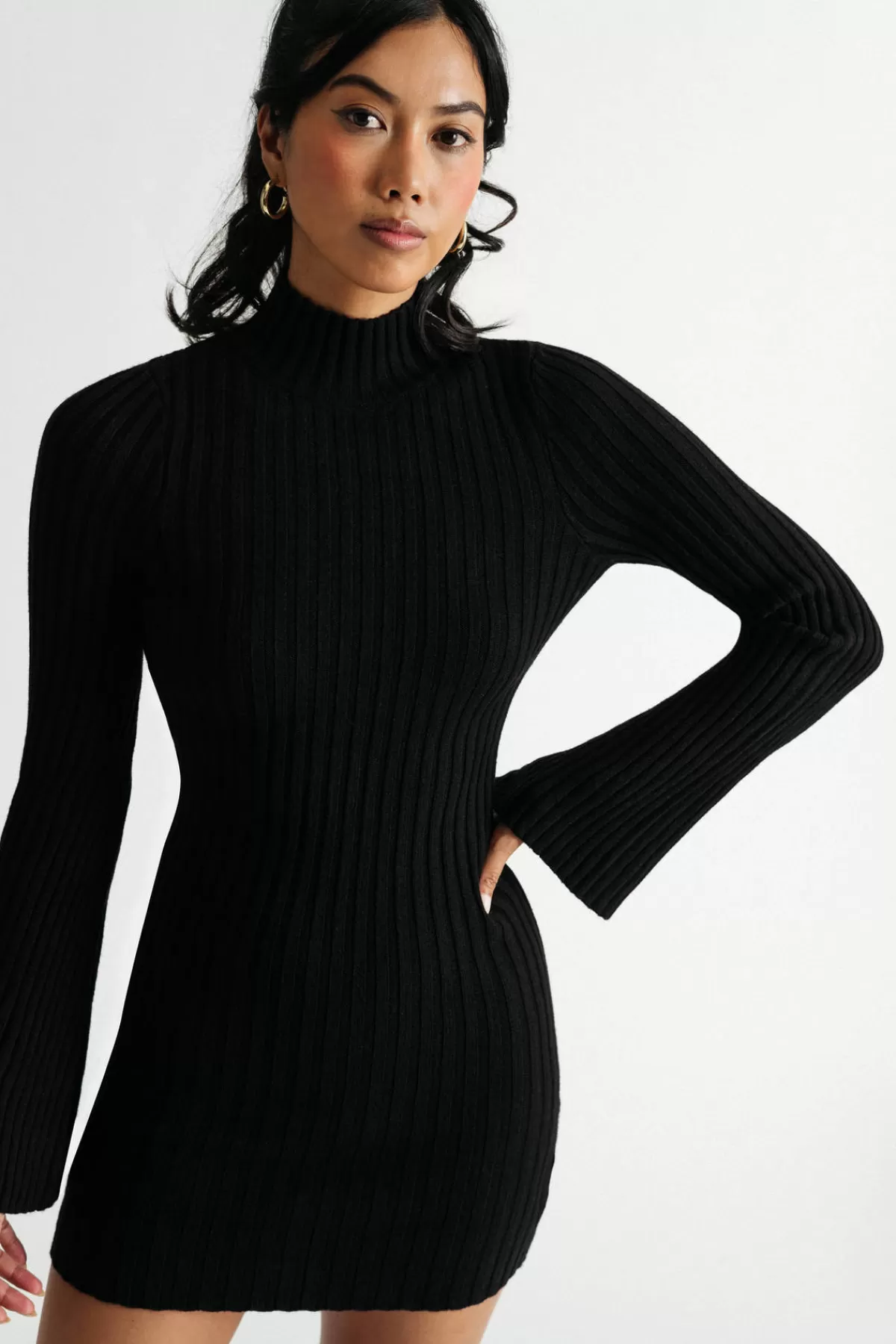 Tobi Miya Open Back Long Sleeve Sweater Mini Dress* Halloween Outfits | Party Shop