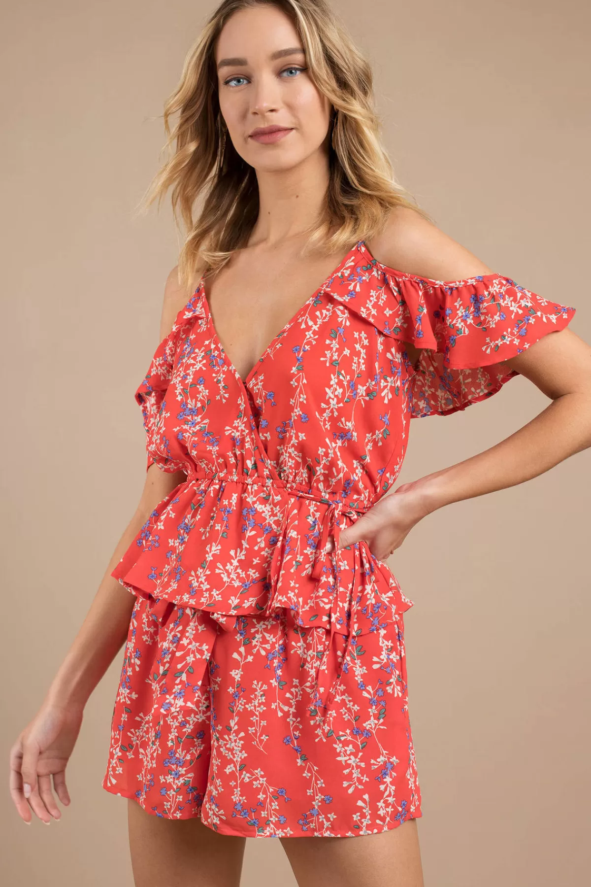 Tobi Moon River Diana Floral Blouse - * Blouses & Shirts | Red Tops