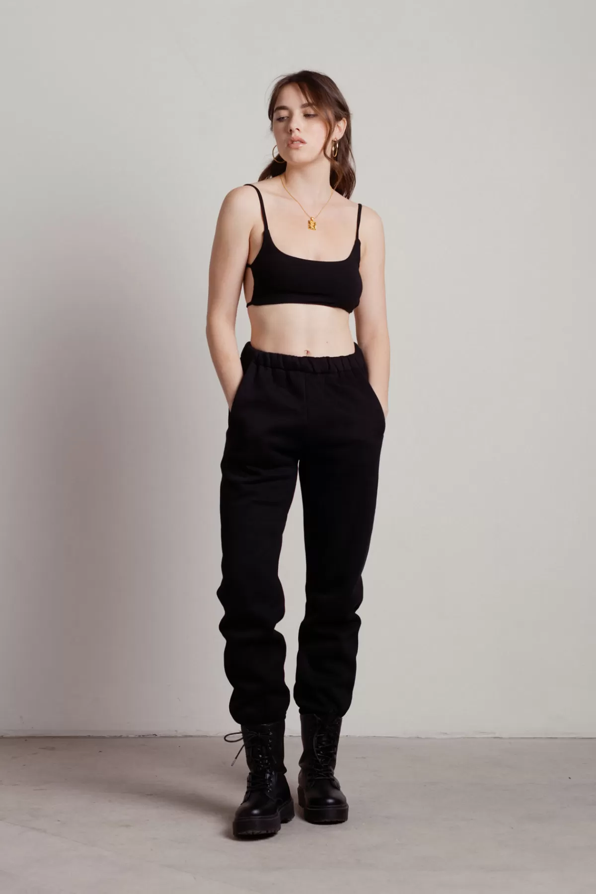 Tobi Nellie Ribbed Crop Top And Sweatpants Set - * Jogger Pants | Pants