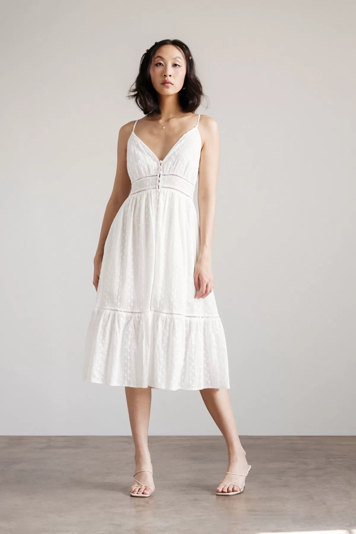 Tobi Next Best Thing Lace Eyelet Midi Dress - * Honeymoon Outfits | Bump Friendly Dresses