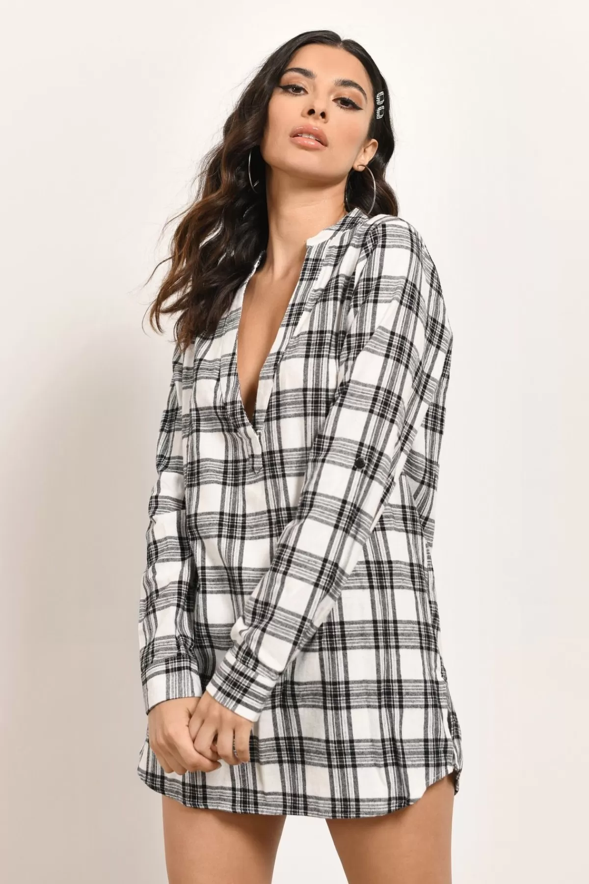 Tobi No Mistakes Plaid Tunic Top - * Vacation Shop | Blouses & Shirts