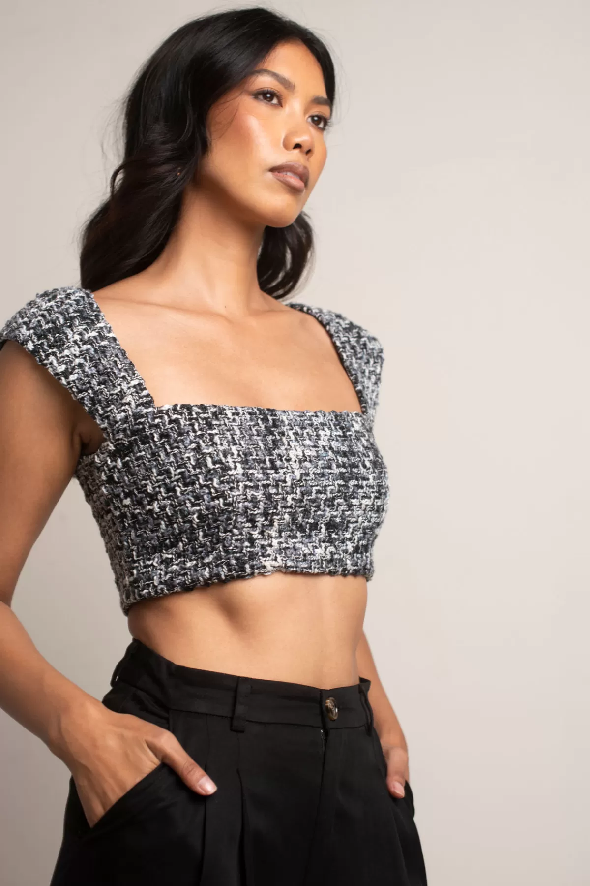 Tobi No New Friends Crop Top - Black Multi* Valentines Day Outfits | Night Club Outfits