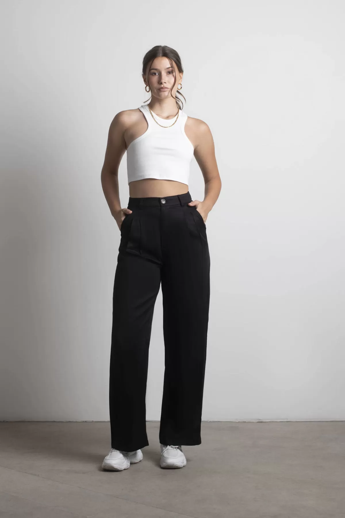 Tobi Nostalgia Blues Pleated Wide Leg Trouser Pants* Pants | Office Outfits