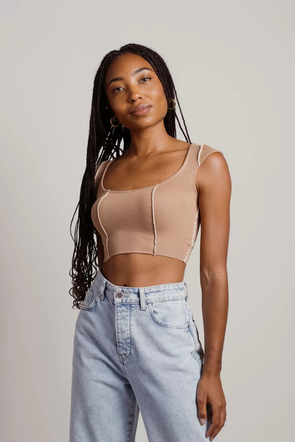 Tobi Not My Problem Tank Top - Brown* Crop Tops | Concert Outfits