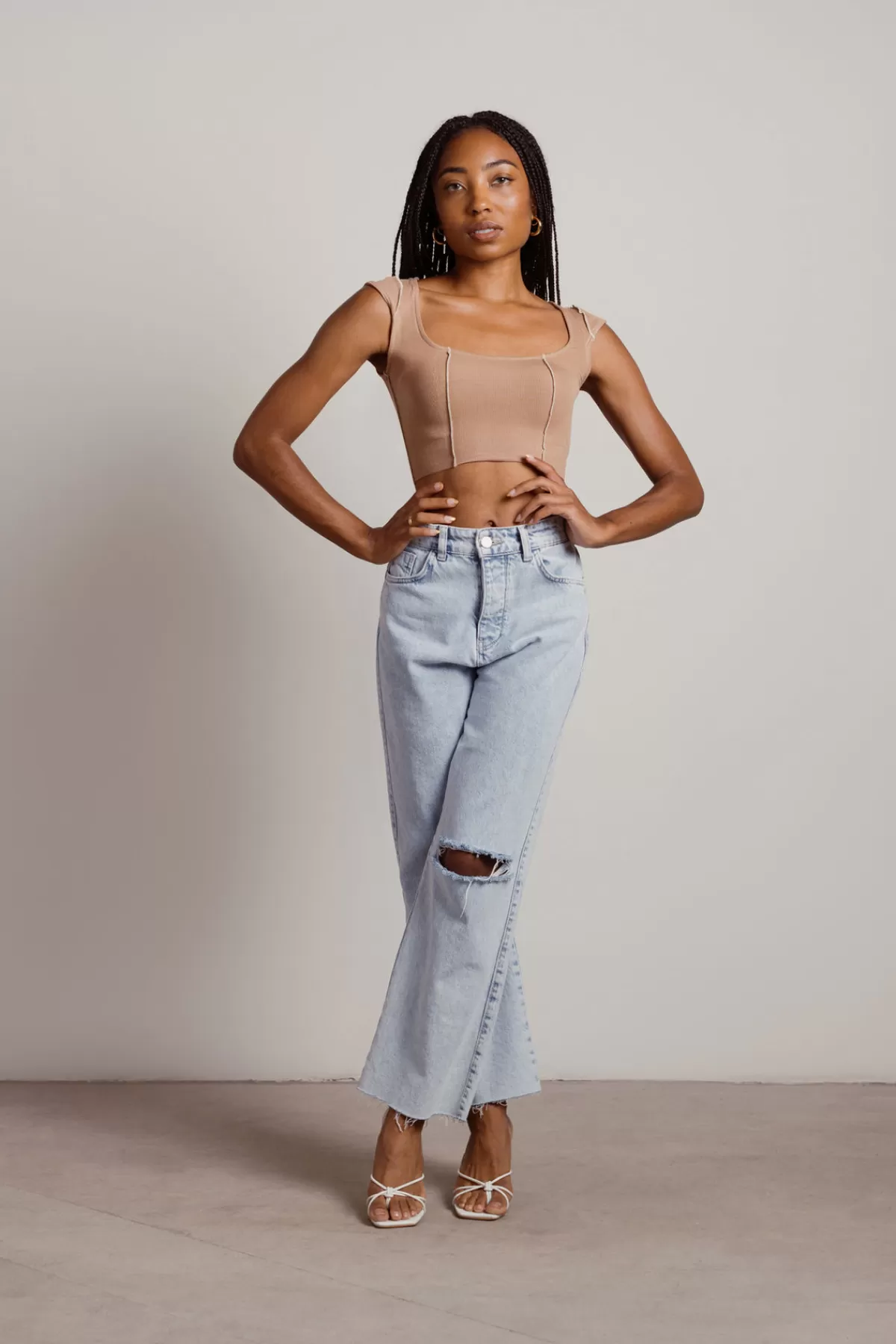 Tobi Not My Problem Tank Top - Brown* Crop Tops | Concert Outfits