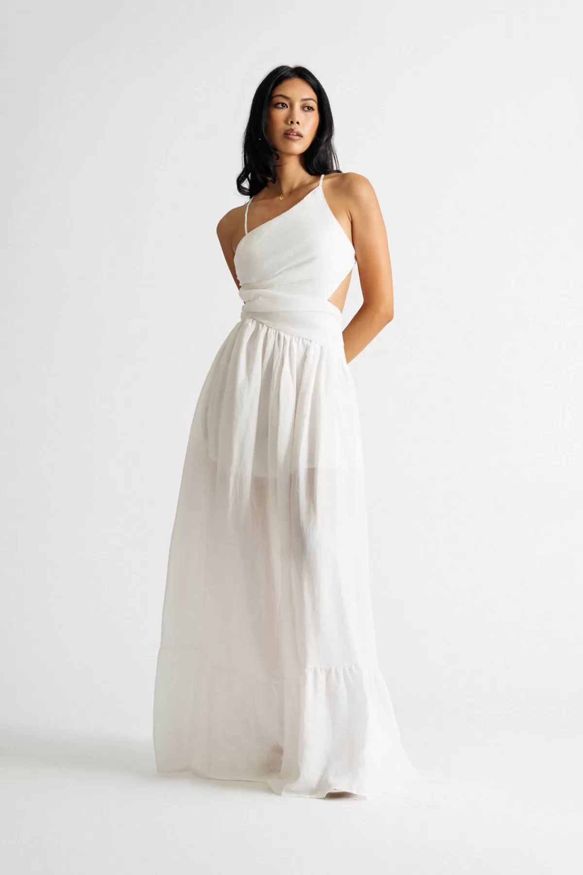 Tobi On A Journey Asymmetrical Backless Maxi Dress* Honeymoon Outfits | Bridal Shower Dresses