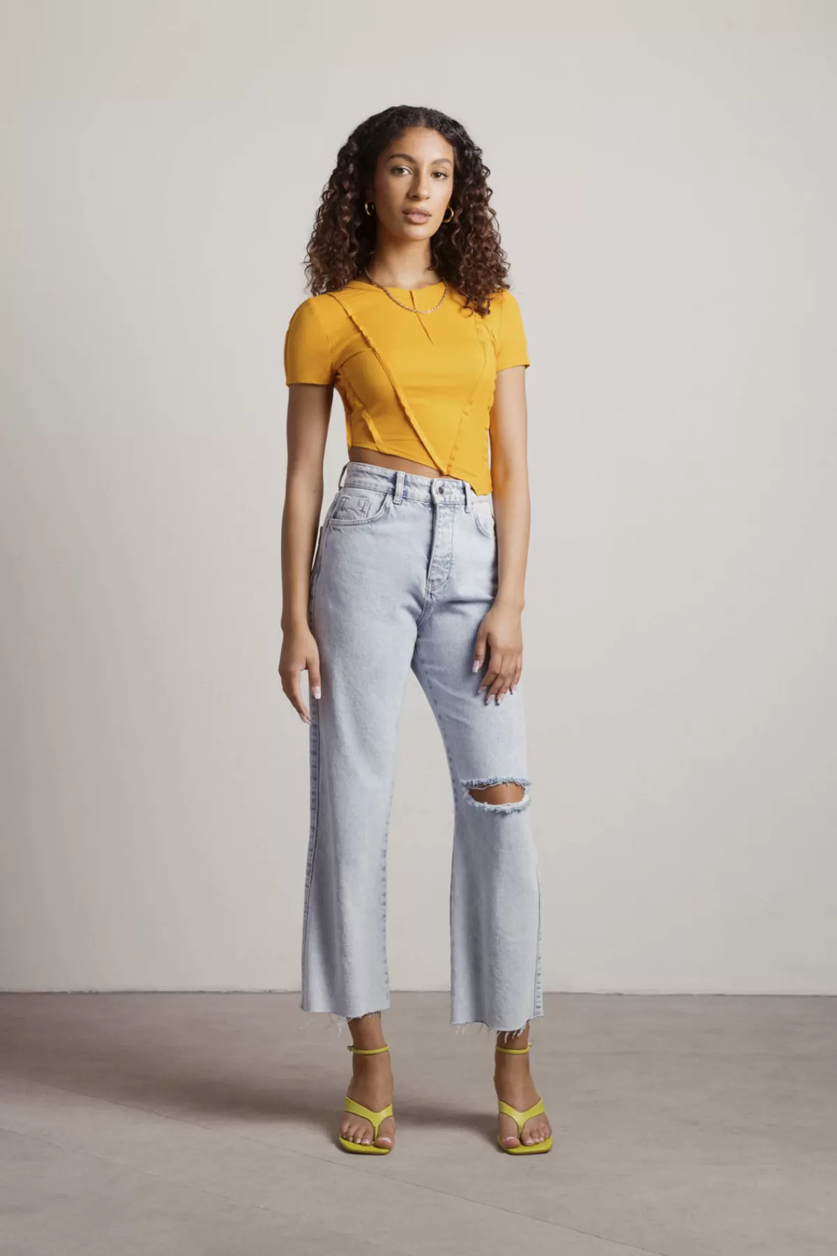 Tobi Only One Here Seam Lines Tee - Burnt Orange* Airport & Travel Outfits | Tees