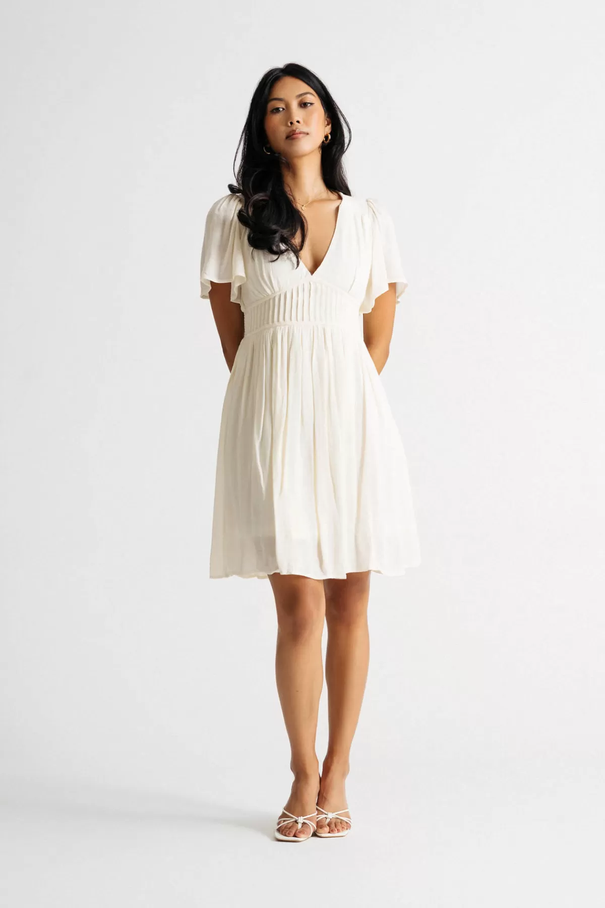 Tobi Out Of Time Plunging Pleated Mini Dress - * Honeymoon Outfits | Casual Wedding Dresses