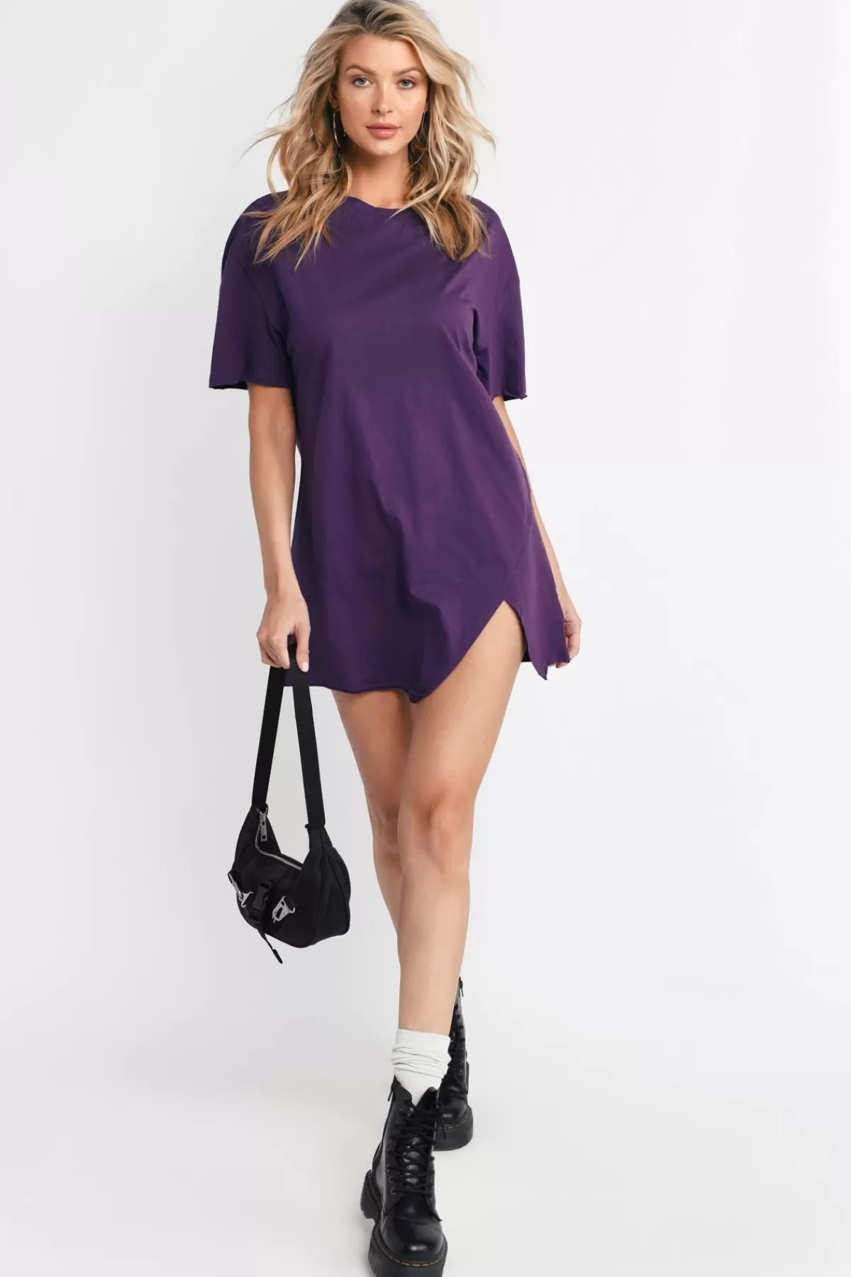 Tobi Over You Front Slit Shirt Mini Dress - * Birthday Outfits | Shift Dresses