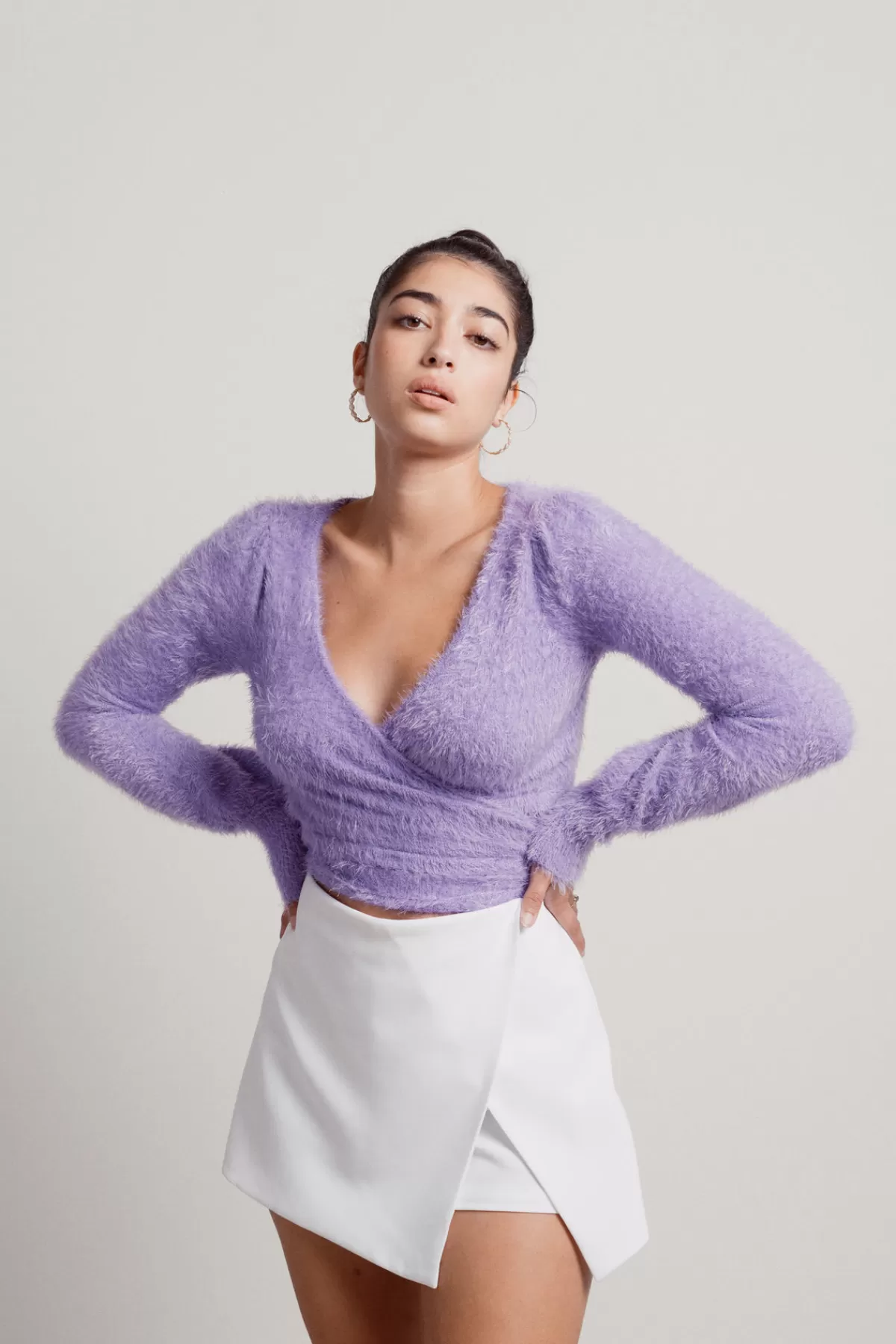 Tobi Passionfruit Crop Top - Lavender* Long Sleeve Tops | Halloween Outfits