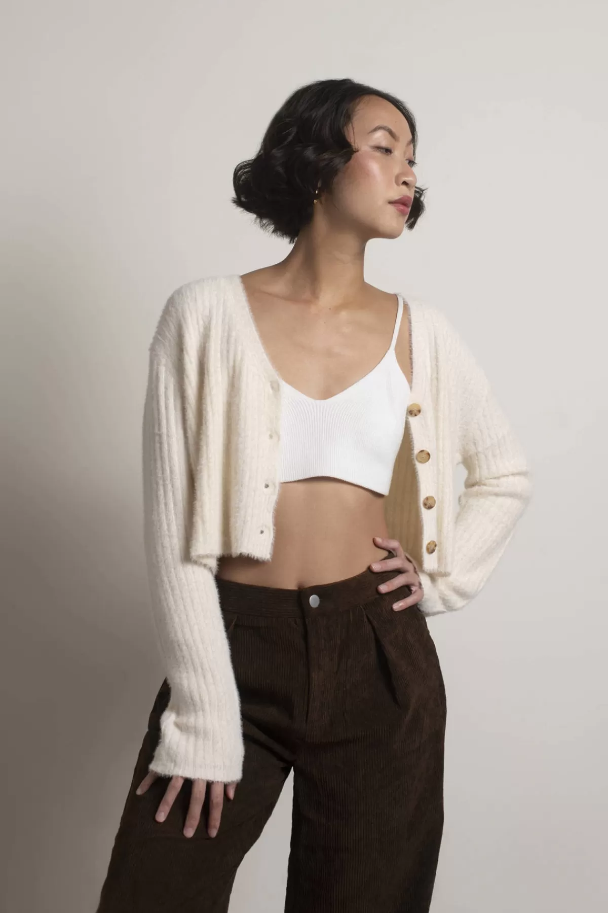 Tobi Pieper Sweater Cardigan - Ivory* Holiday Gift Guide | Long Sleeve Tops