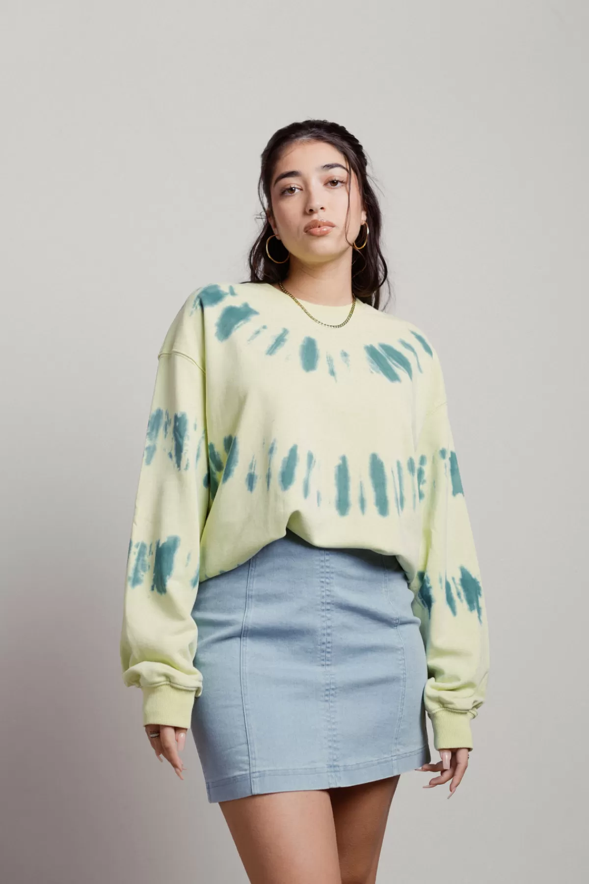 Tobi Pistachio Cream Tie Dye Sweatshirt - * Long Sleeve Tops | Hoodies & Sweatshirts