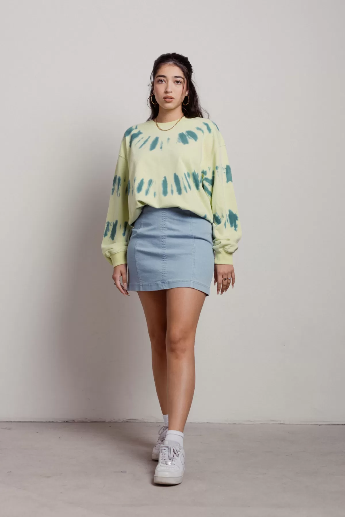 Tobi Pistachio Cream Tie Dye Sweatshirt - * Long Sleeve Tops | Hoodies & Sweatshirts