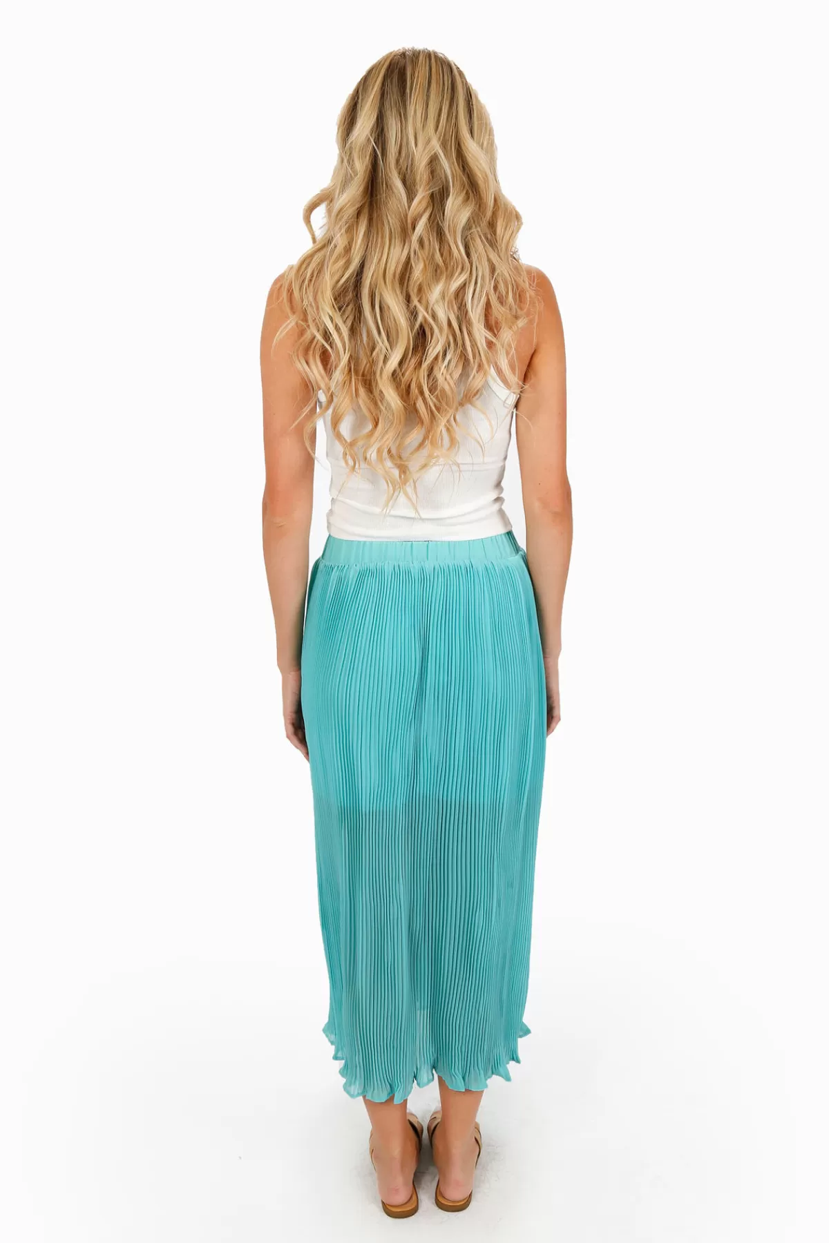 Tobi Pleat The Way Lettuce Hem Maxi Skirt - Mint* Birthday Outfits | Skirts