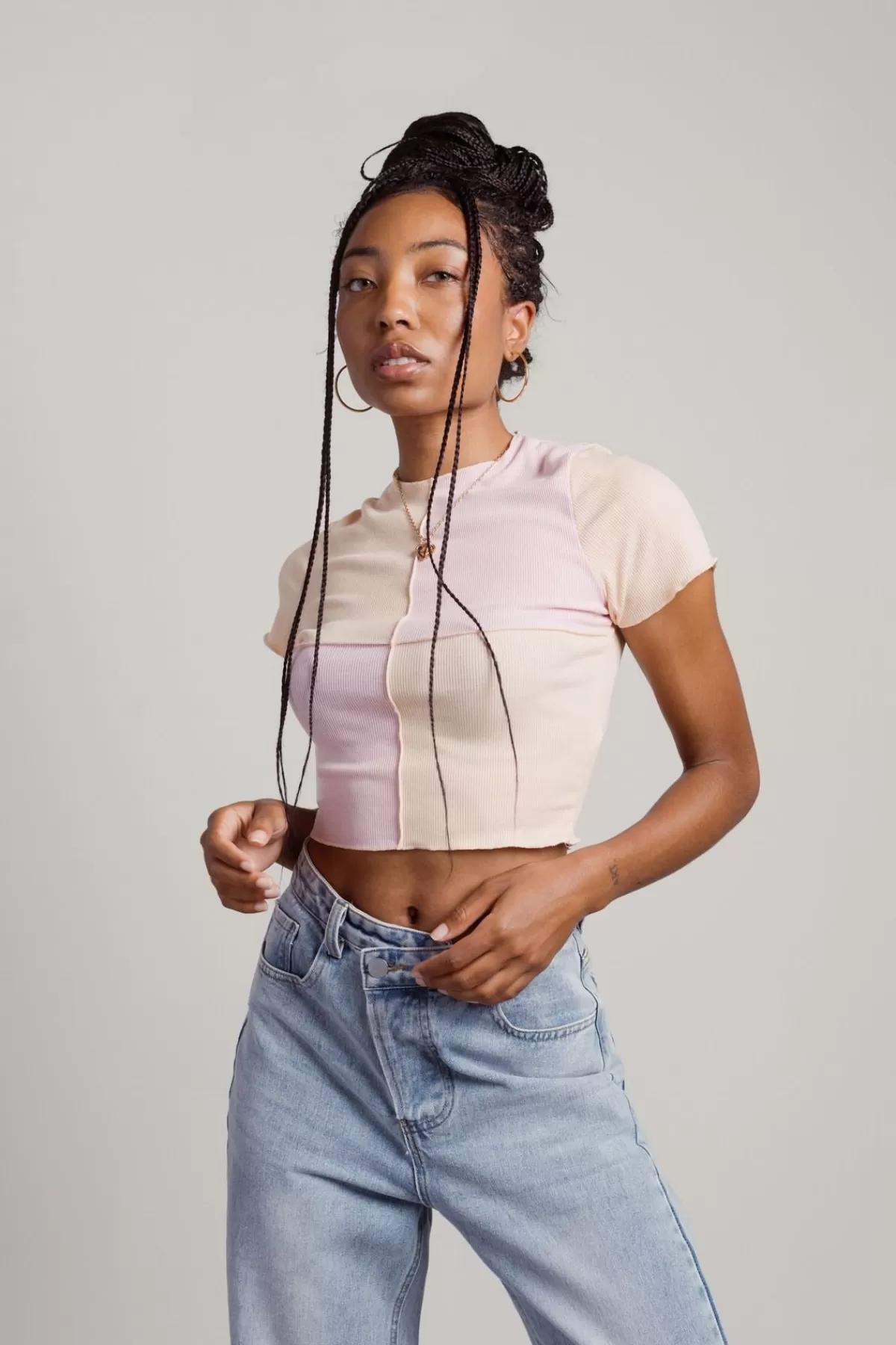 Tobi Quinn Crop Top - Mint-Ivory* Tees | Crop Tops