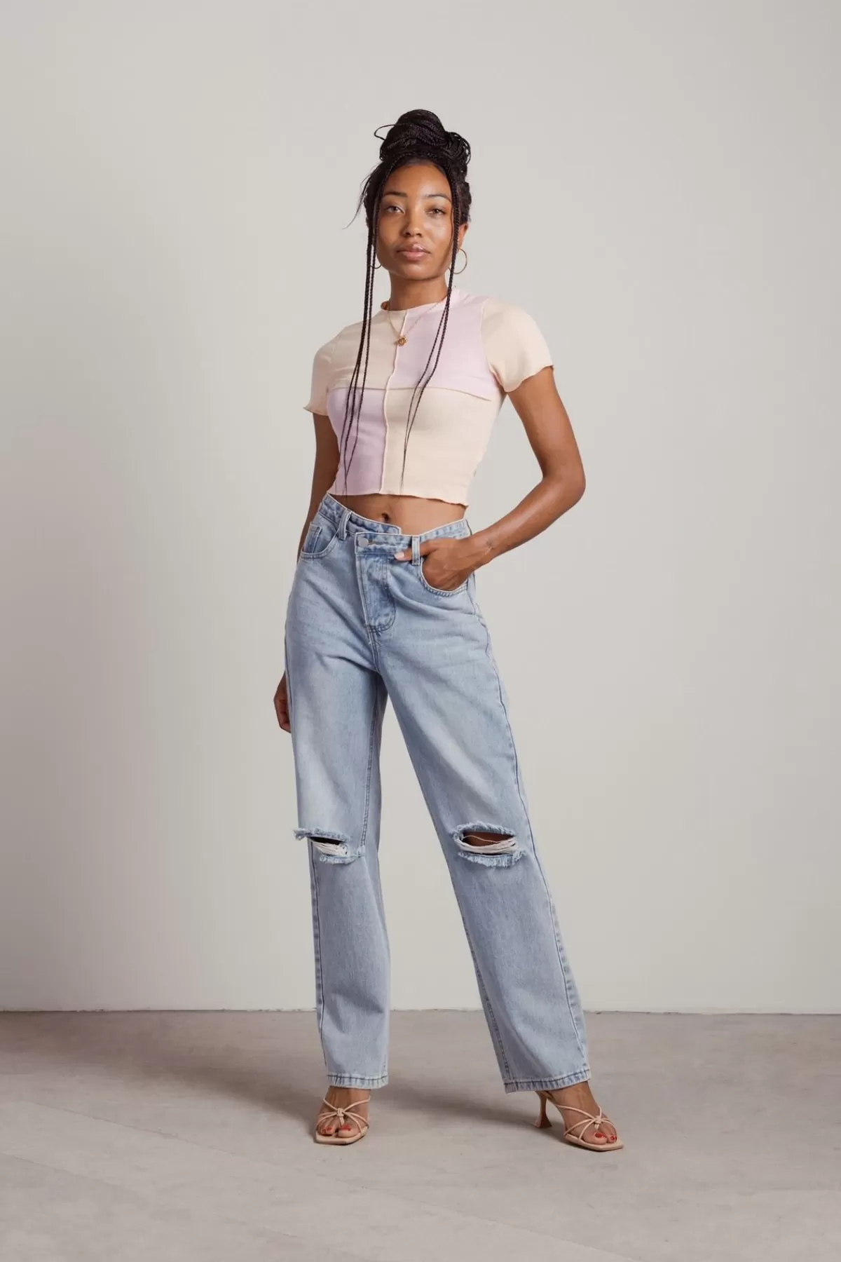 Tobi Quinn Crop Top - Mint-Ivory* Tees | Crop Tops