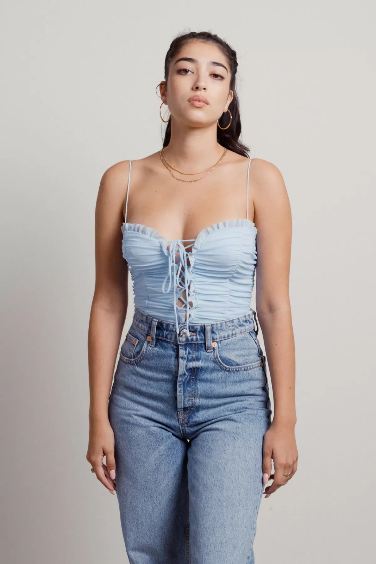 Tobi Rae Lace Up Bodysuit - * Night Club Outfits | Mesh Tops