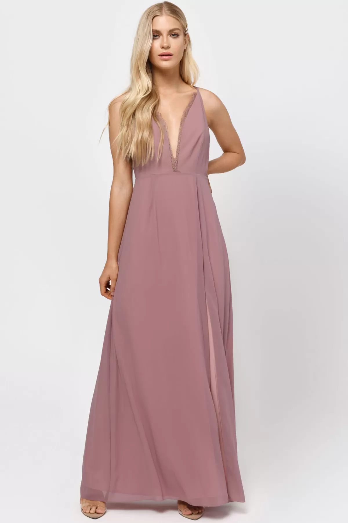 Tobi Raelyn Deep V High Slit Maxi Dress - * Bump Friendly Dresses | Mother Of The Bride Groom Dresses