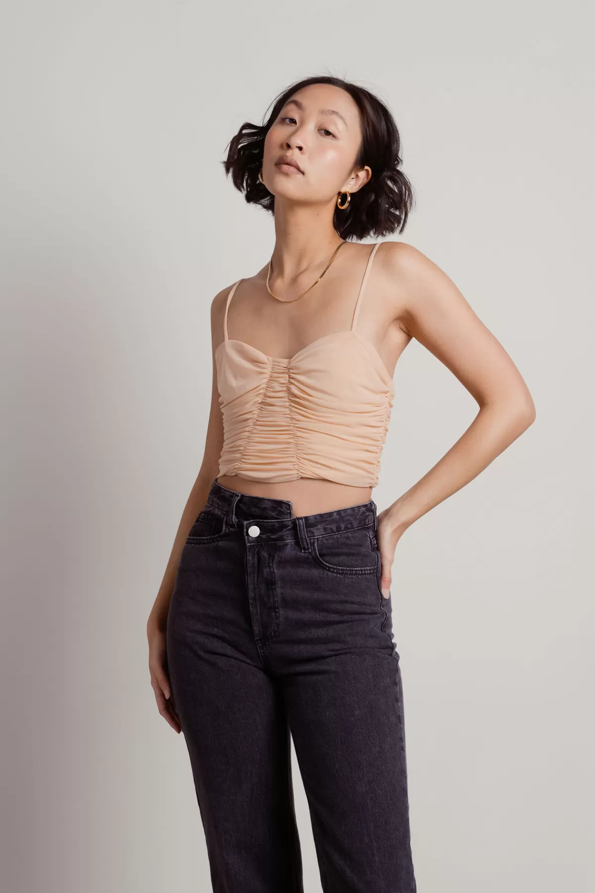 Tobi Reaching Too Much Crop Top - Buff* Mesh Tops | Crop Tops