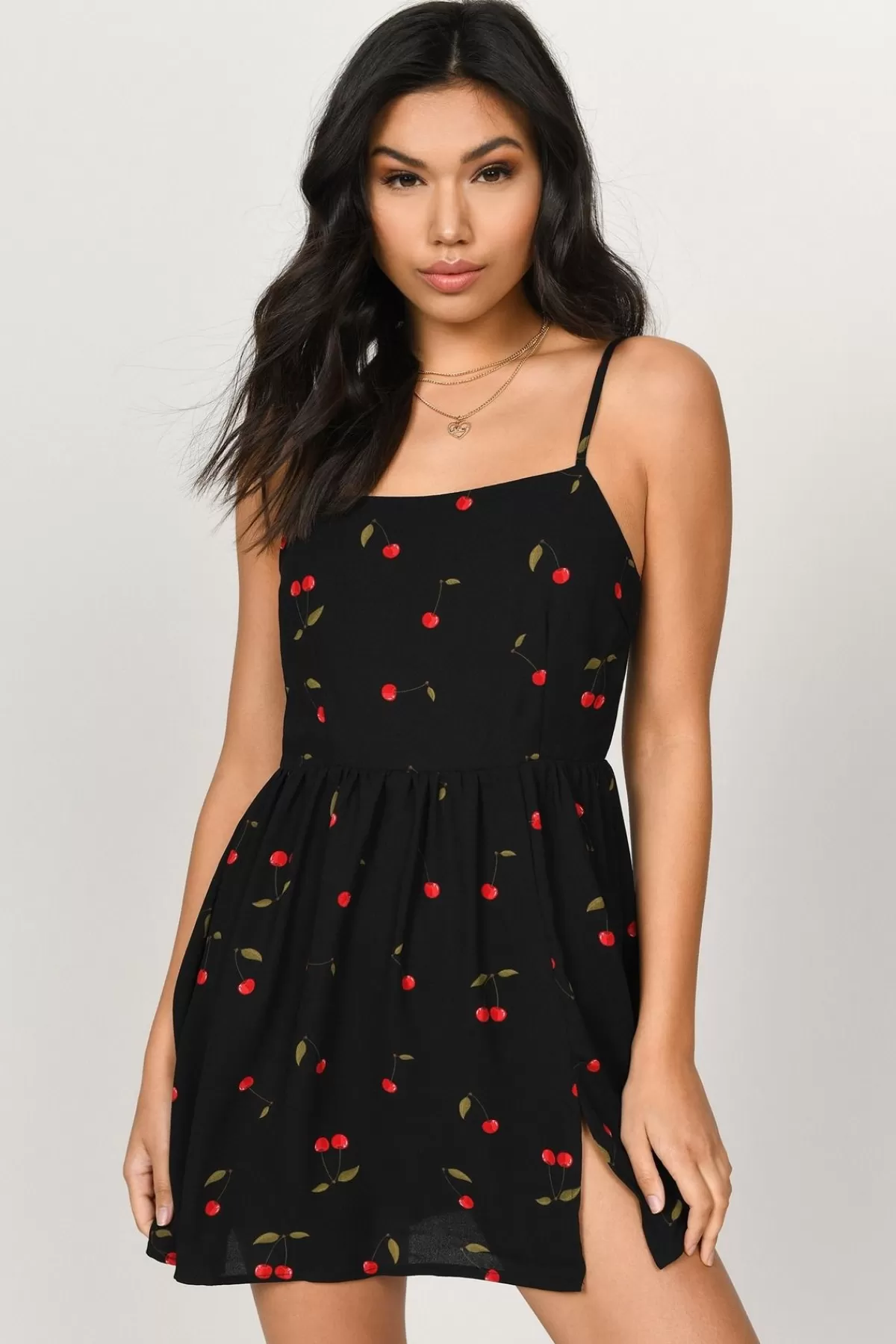 Tobi Remember You Cherry Print Skater Mini Dress - * Valentines Day Outfits | Resort Wear