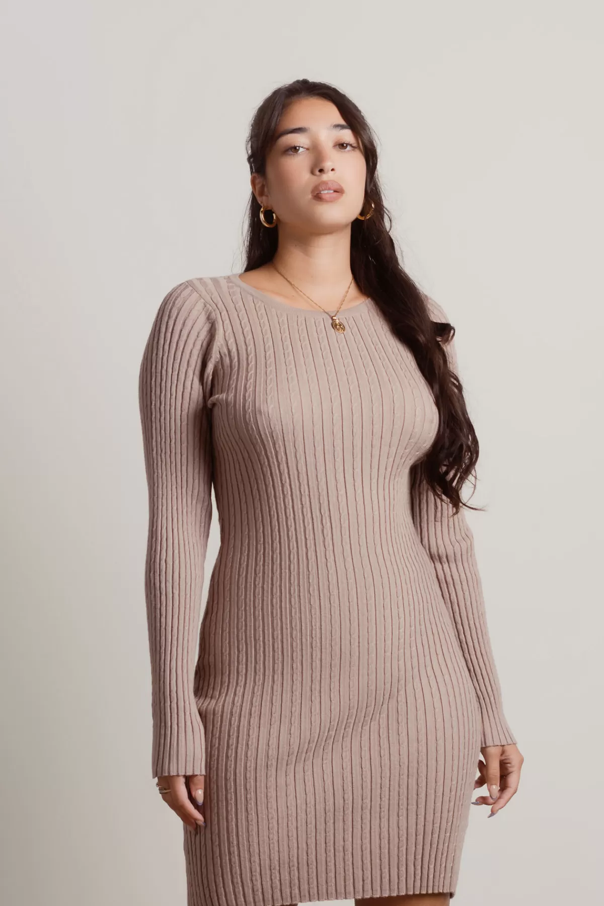 Tobi Reste Cable Knit Sweater Mini Dress - * Winter Wedding Guest Dresses | Wedding Guest Dresses Under $50