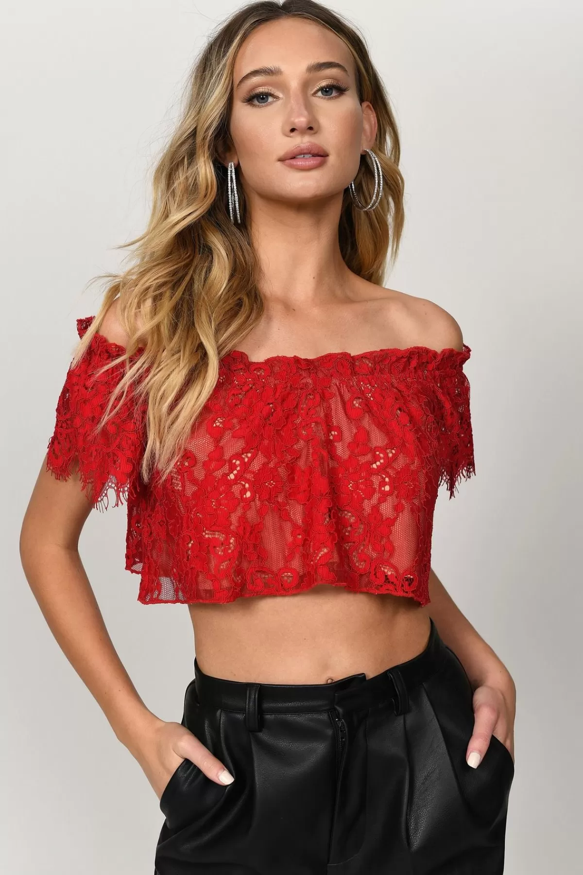 Tobi Riley Crop Top - Red* Valentines Day Outfits | Red Tops