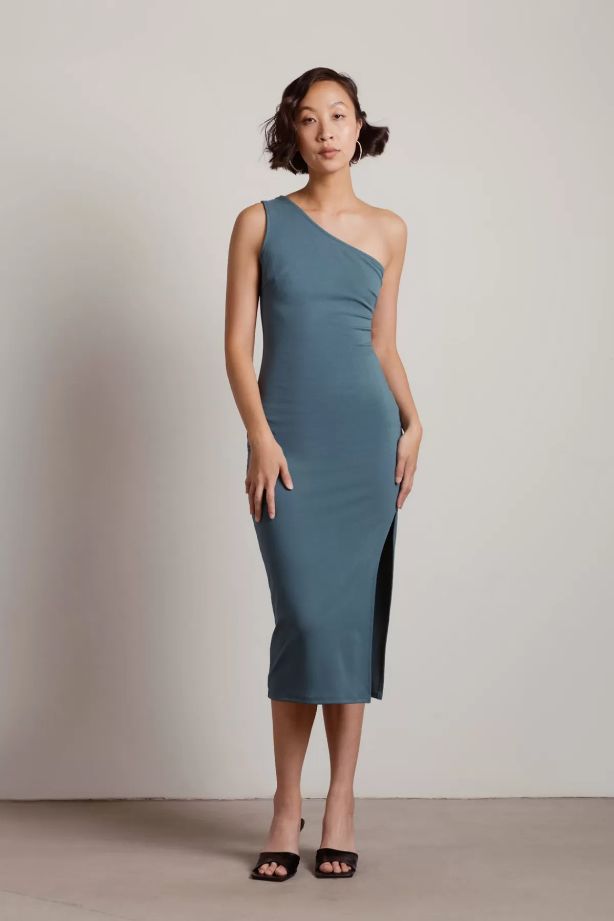 Tobi Riviera One Shoulder High Slit Midi Dress - * Bridesmaid Dresses | Rehearsal Dinner Dresses