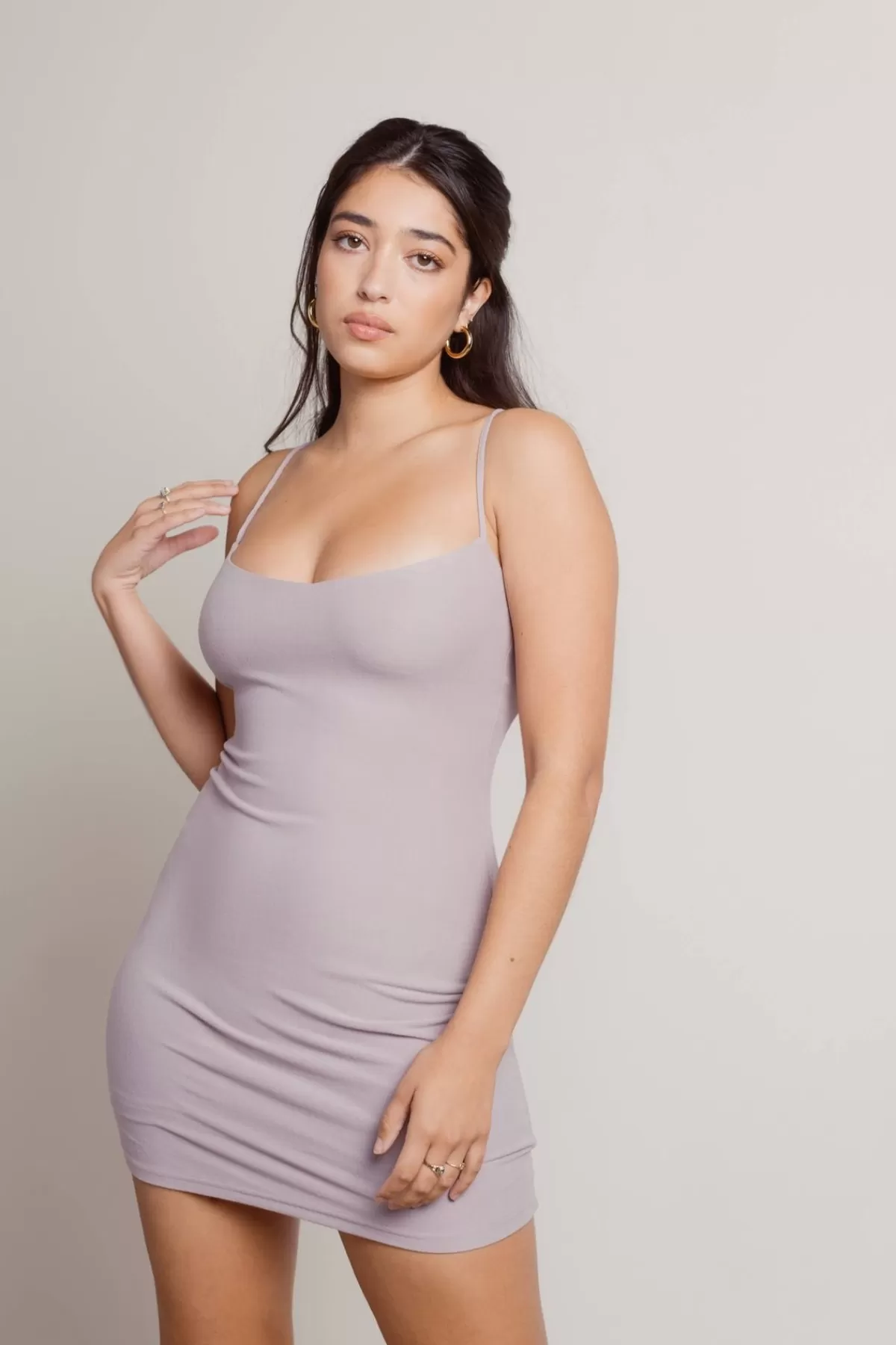 Tobi Running Late Cross Back Bodycon Mini Dress - Lilac* Bump Friendly Dresses | Bachelorette Party Dresses