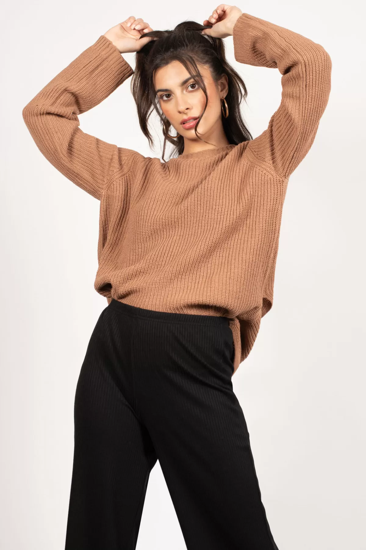 Tobi Safe Inside Open Back Sweater - * Long Sleeve Tops | Backless Tops