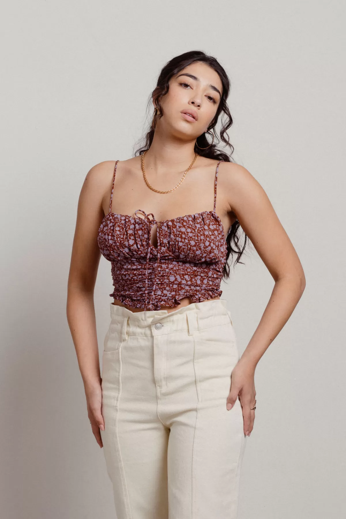 Tobi Sahana Crop Top - Burgundy* Valentines Day Outfits | Red Tops