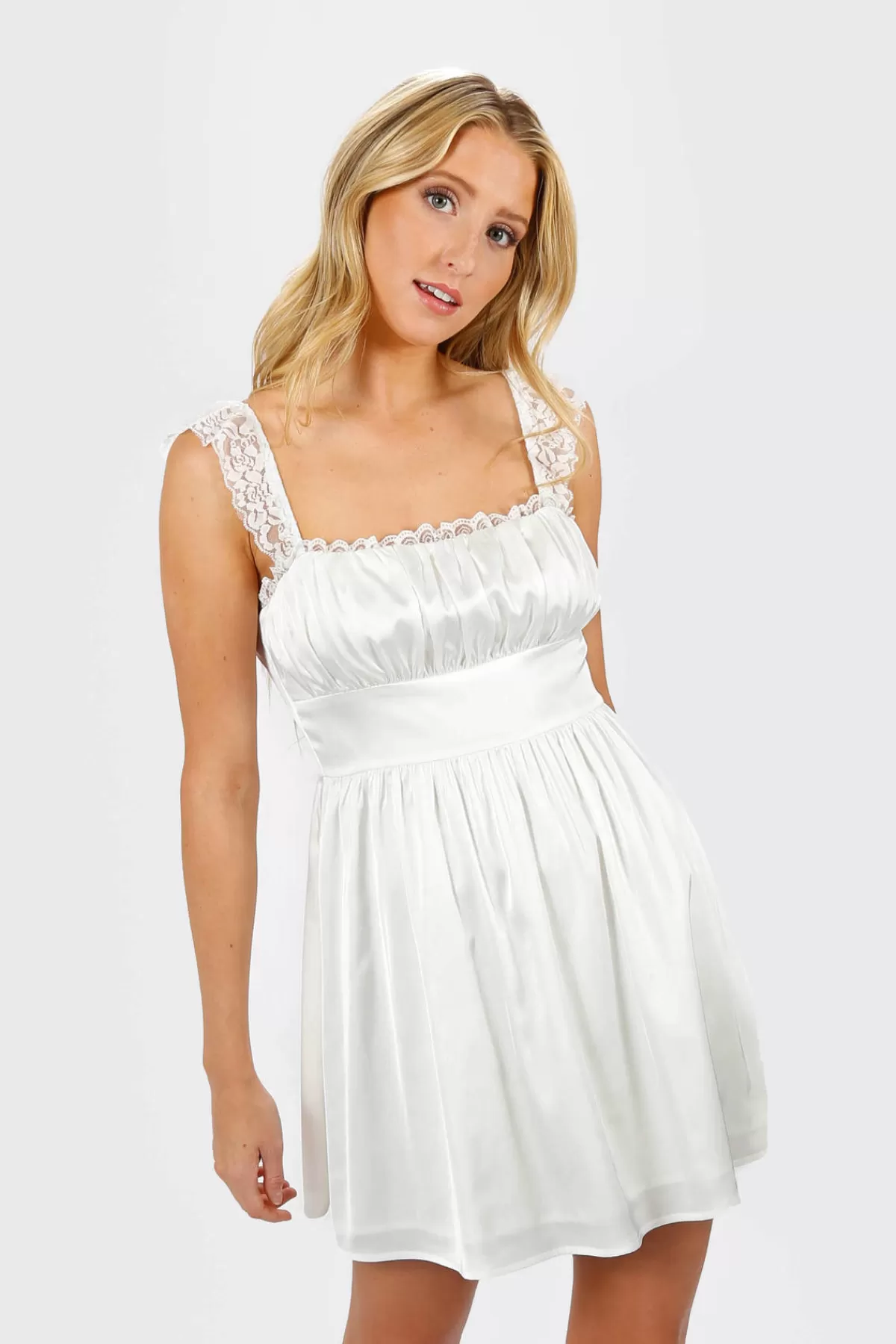 Tobi Saige Ruffle Ruched Mini Dress - * Rehearsal Dinner Dresses | Bridal Shower Dresses