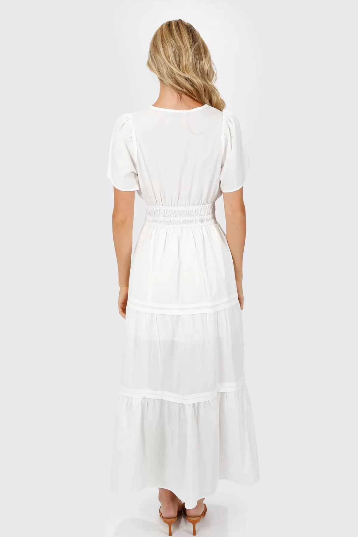 Tobi Salem Button Up Tiered Maxi Dress - * Simple Wedding Dresses | Rehearsal Dinner Dresses