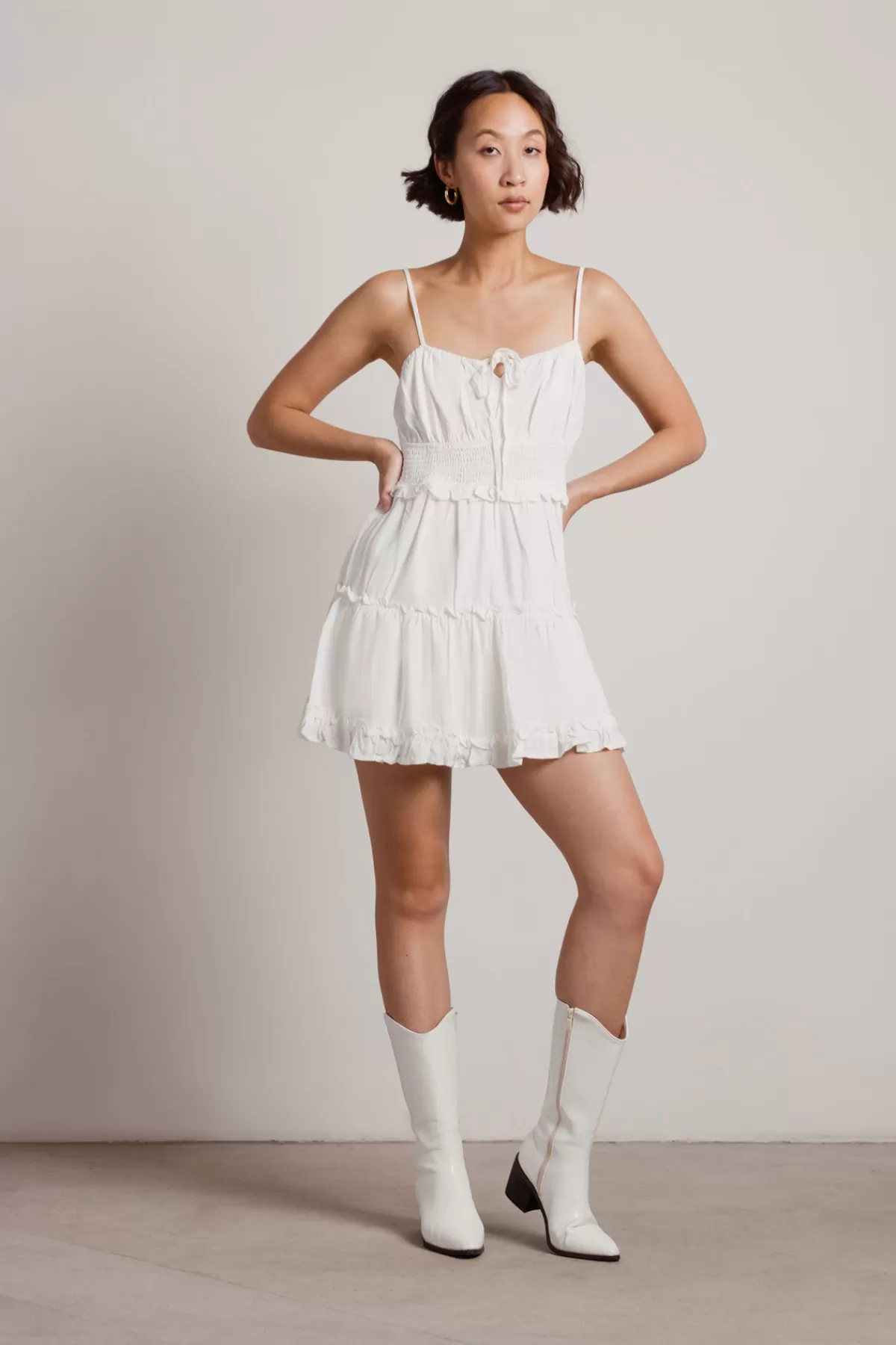 Tobi Save The Day Tiered Skater Mini Dress - * Honeymoon Outfits | Beach Wedding Dresses