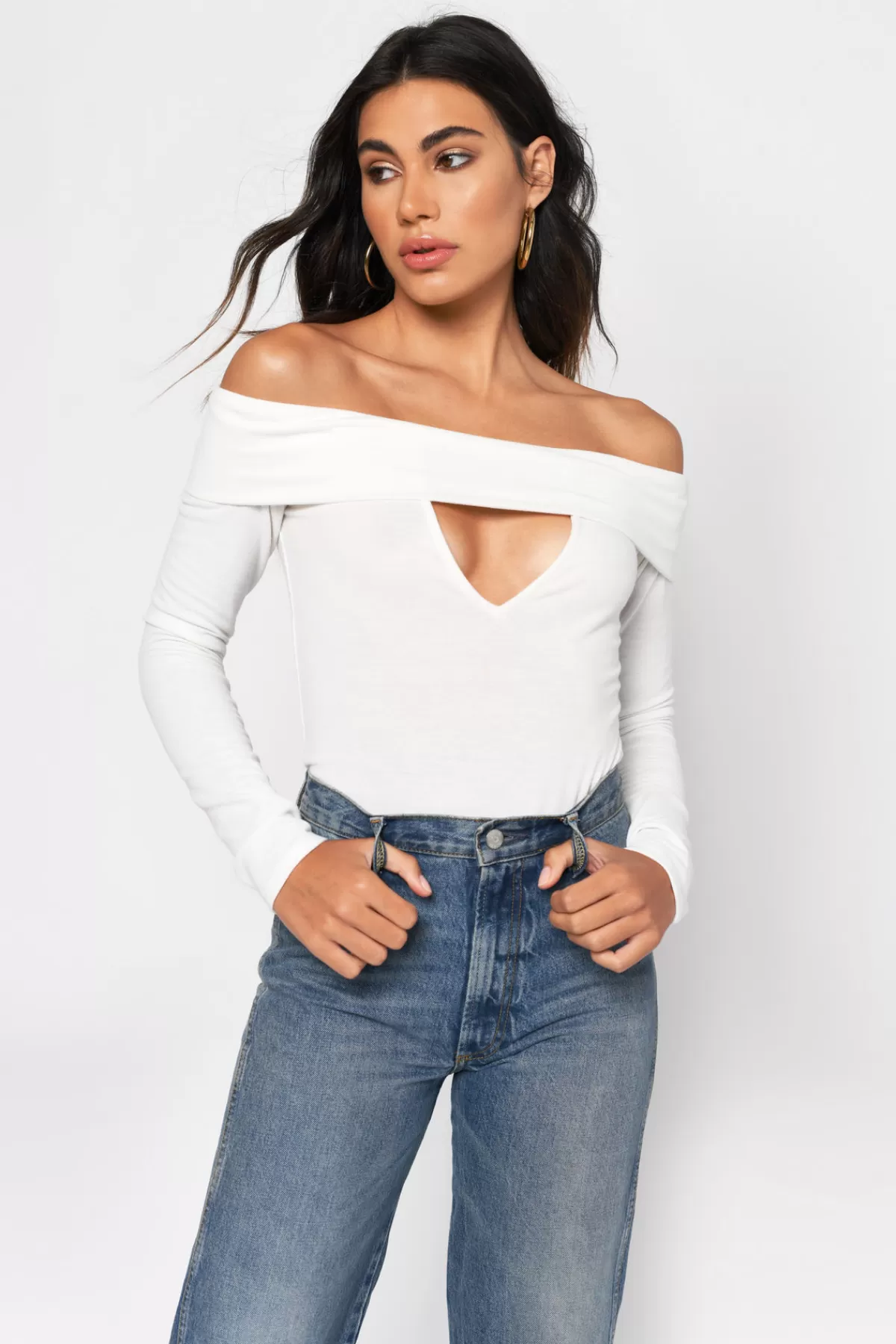 Tobi Secret Of Life Off The Shoulder Top - White* Off The Shoulder Tops | Long Sleeve Tops