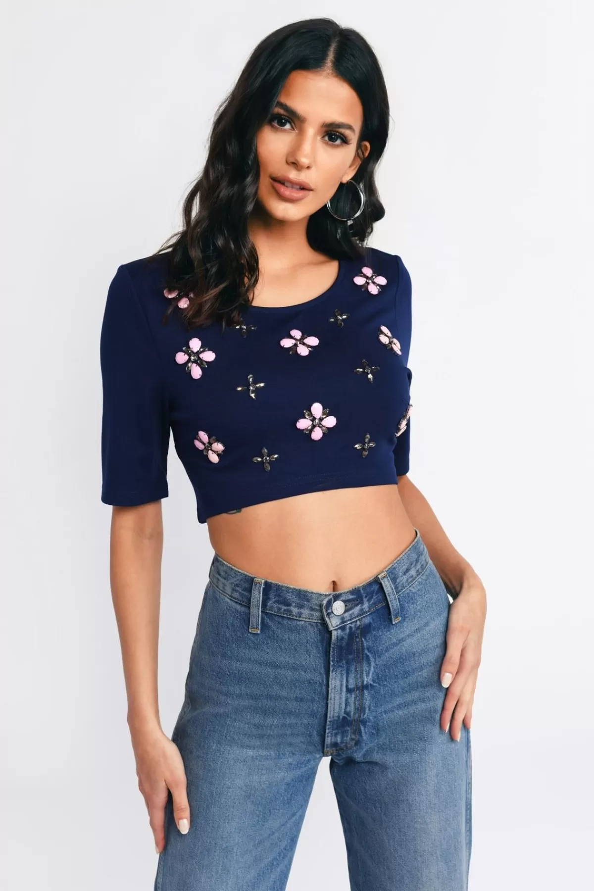 Tobi Shining Star Crop Top - Navy* Going Out Tops | Crop Tops