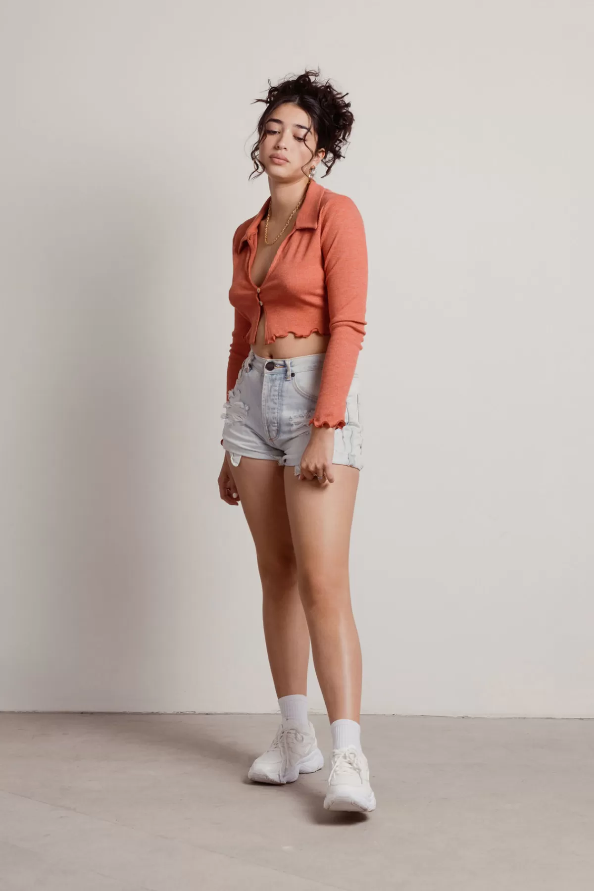 Tobi Silver Crop Top - * Red Tops | Crop Tops