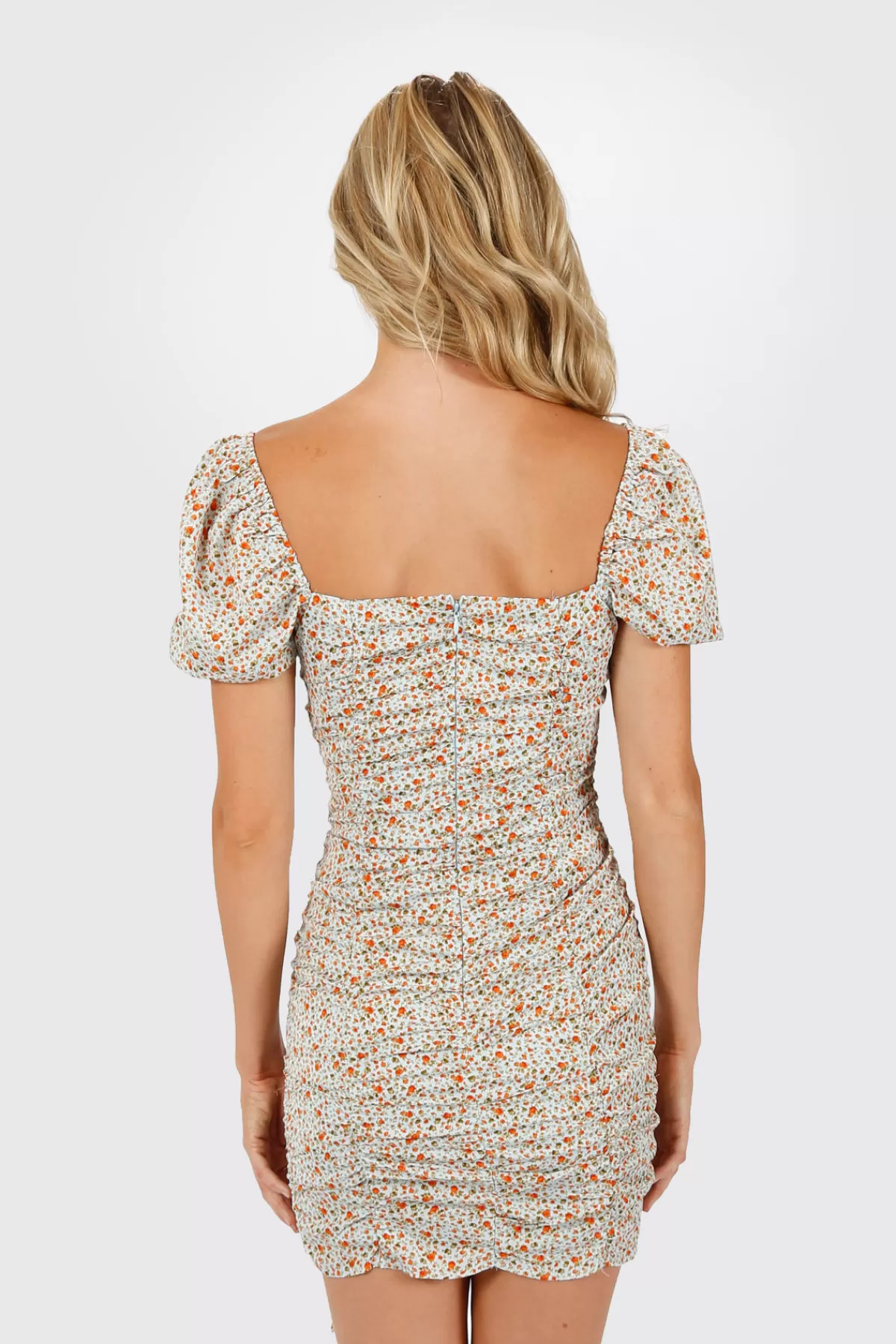 Tobi Simone Floral Puff Sleeve Mini Dress - * Honeymoon Outfits | Floral Wedding Guest Dresses